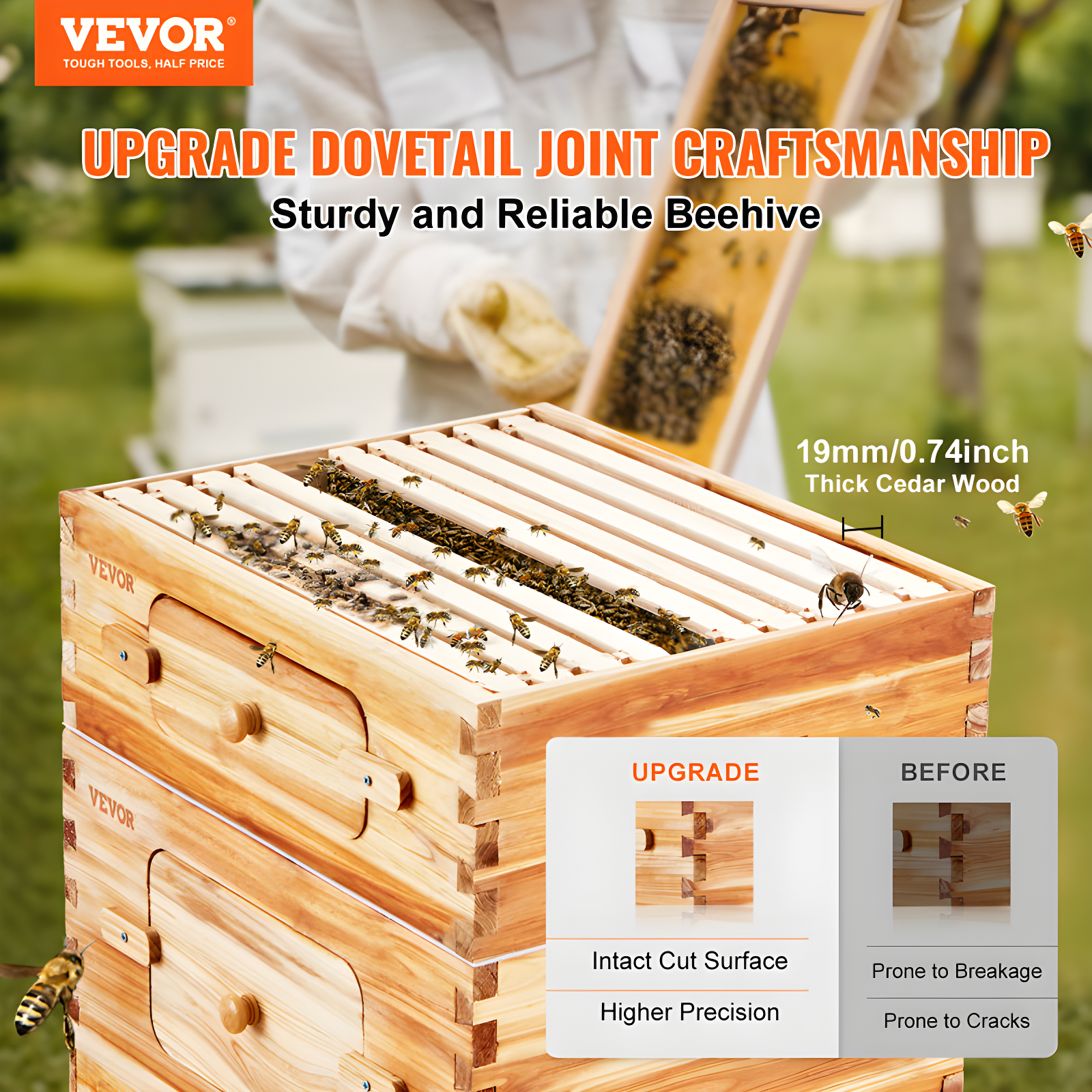 VEVOR VEVOR Bee Hive 30 Frame Bee Hives Starter Kit