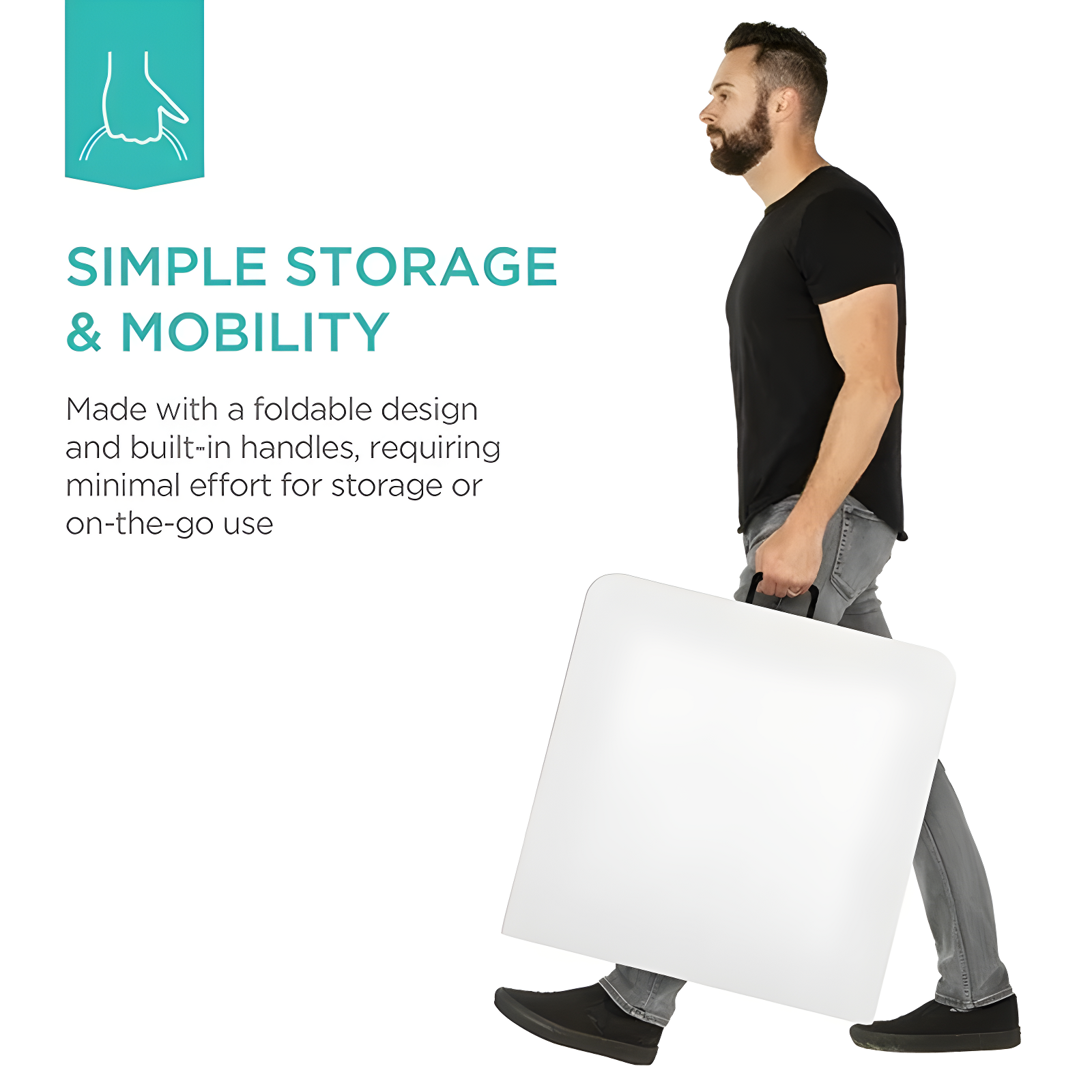 Best Choice Products Plastic Folding Table, Indoor Outdoor Heavy Duty Portable w/ Handle, Lock for Picnic