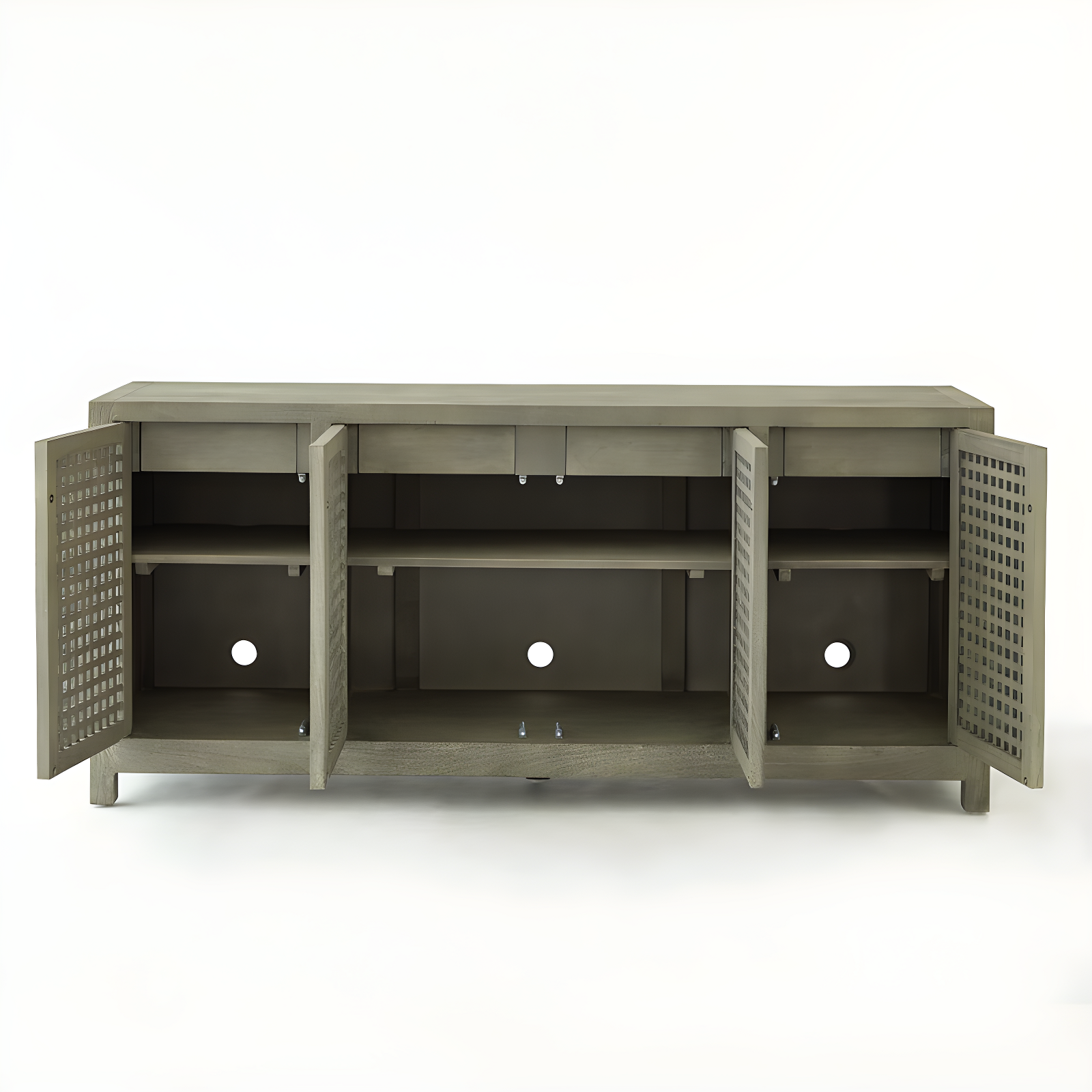 Driftwood Lattice Credenza-Grey