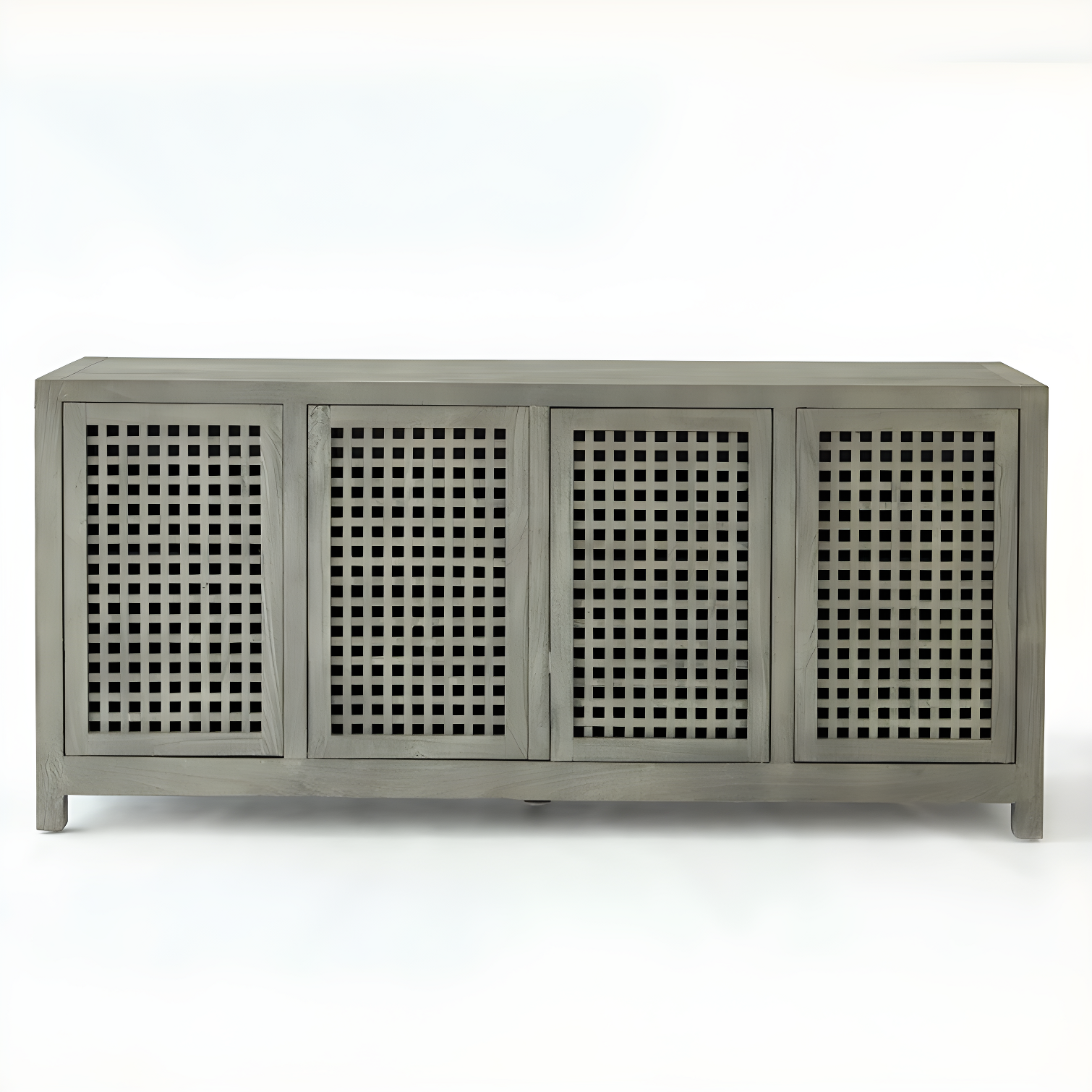 Driftwood Lattice Credenza-Grey