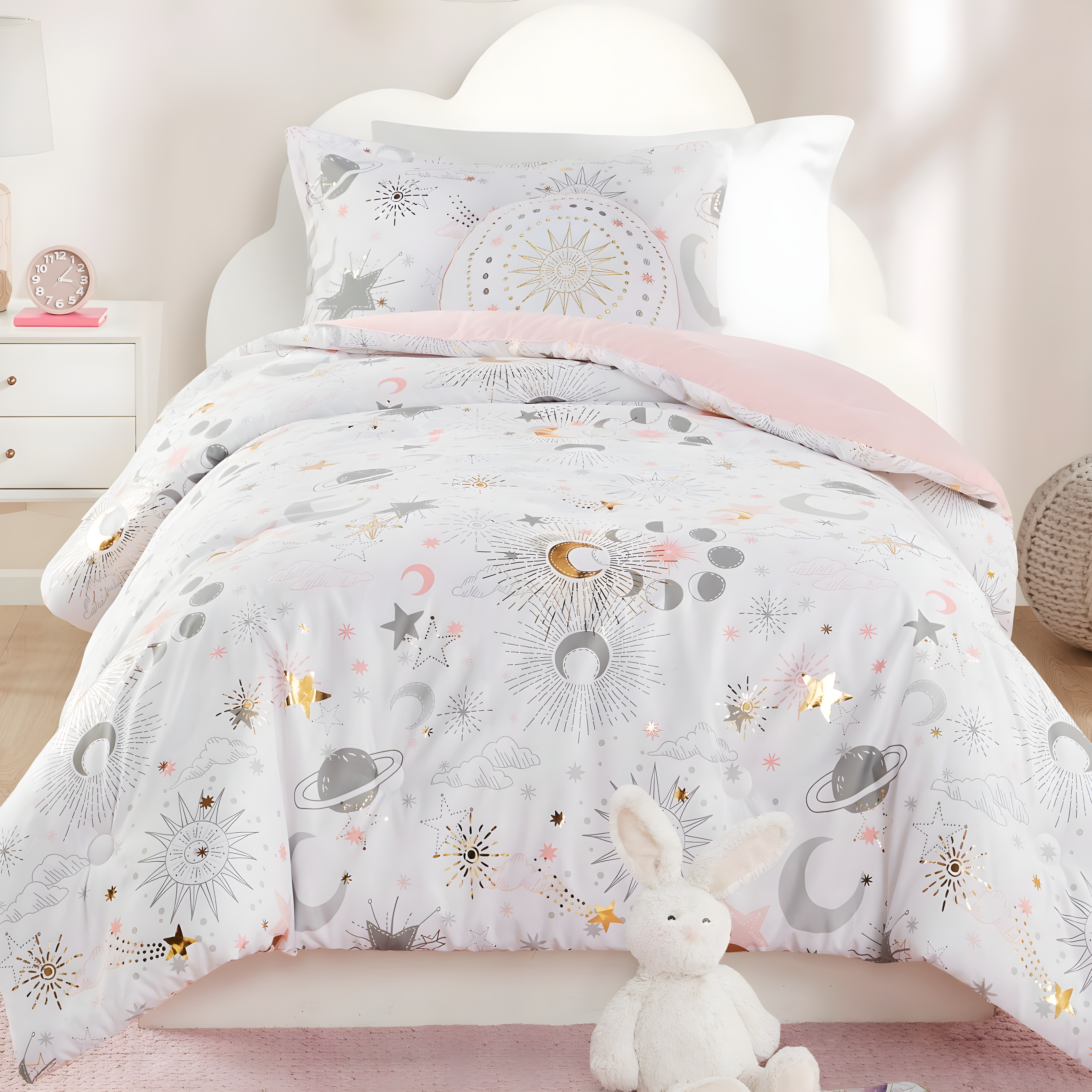 Intelligent Design Kids Celia Starry Sky Metallic Print Comforter Set