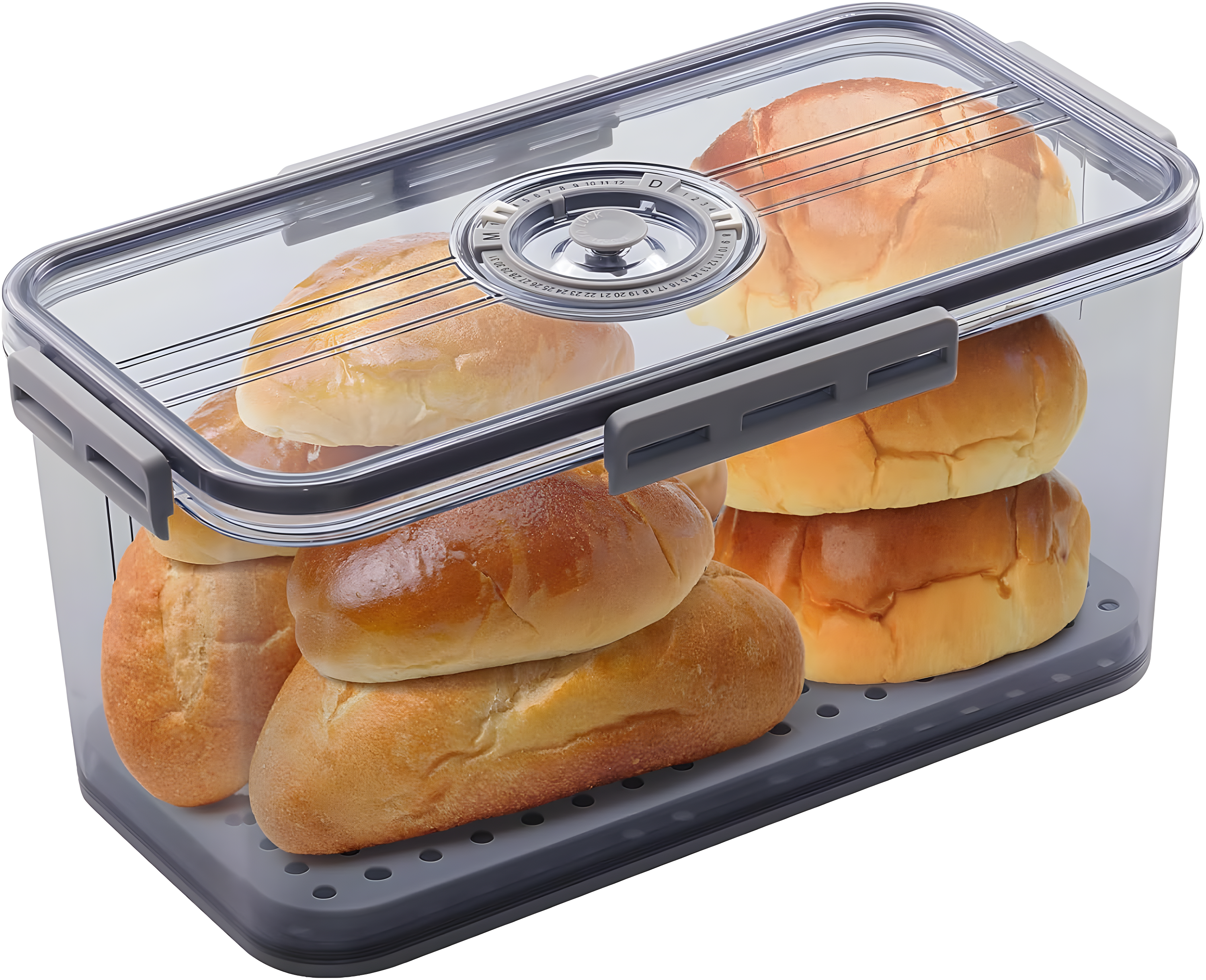 Rebrilliant Bread Box Bread Boxes for Kitchen Counter Airtight, Time Recording Bread Storage