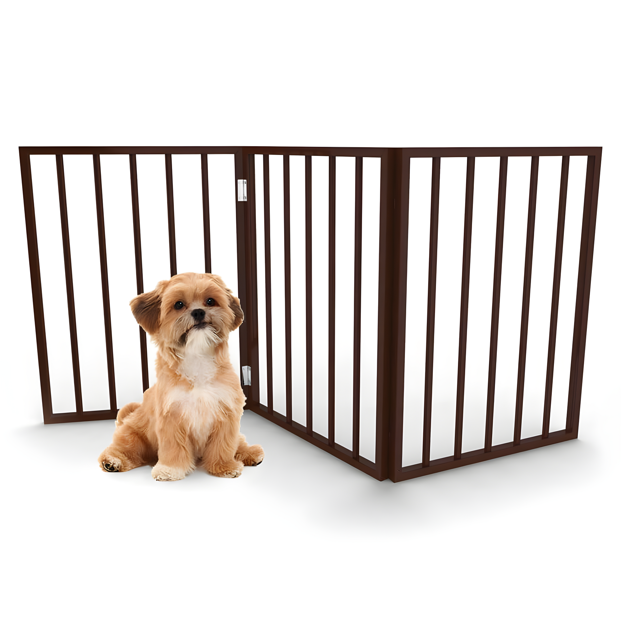 Pet Adobe Foldable Wooden Pet Gate – Dark Brown