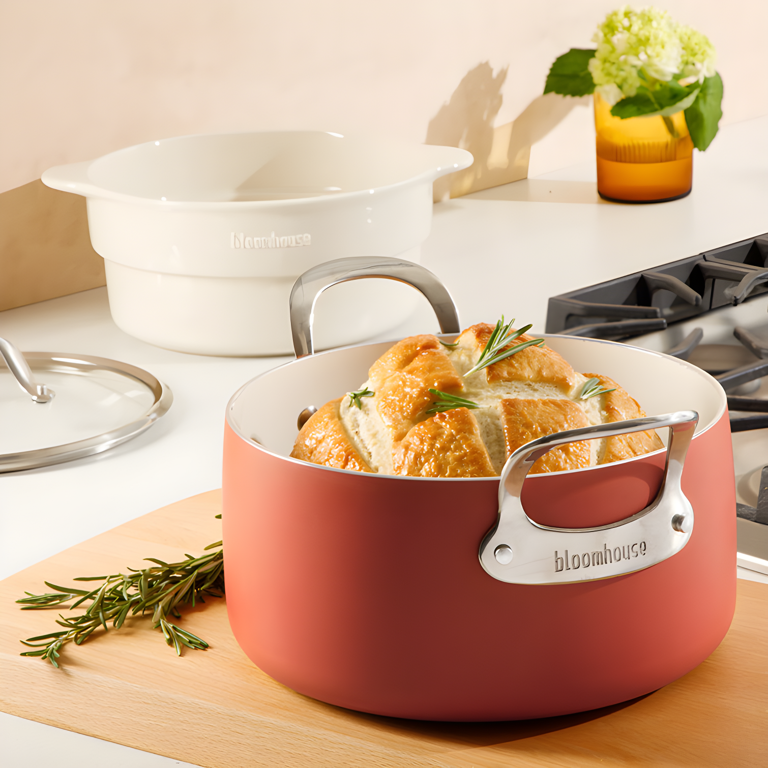 bloomhouse 6 Quarts Non-Stick Aluminum Round Dutch Set