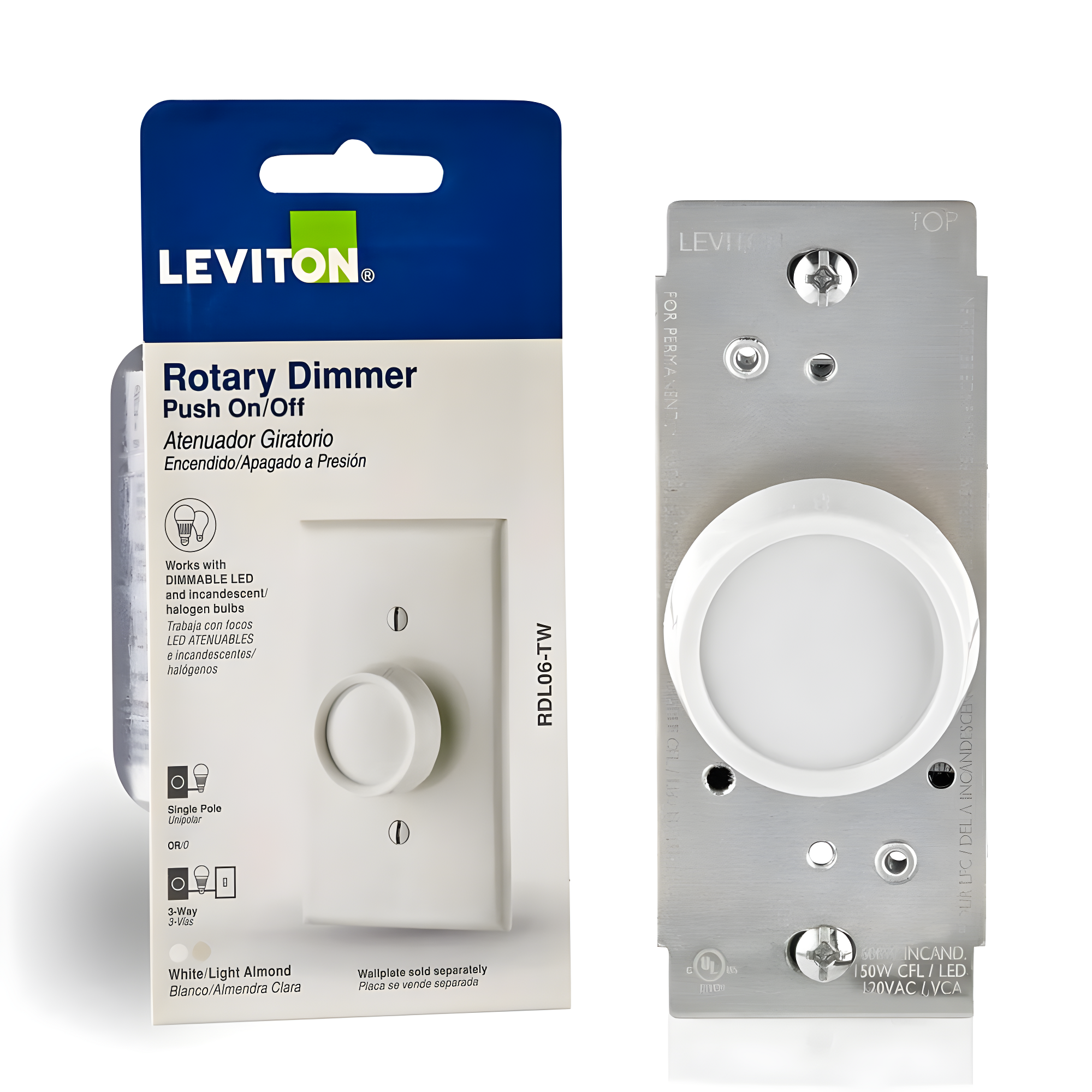 Tamper Resistant Rotary Single Pole Dimmer