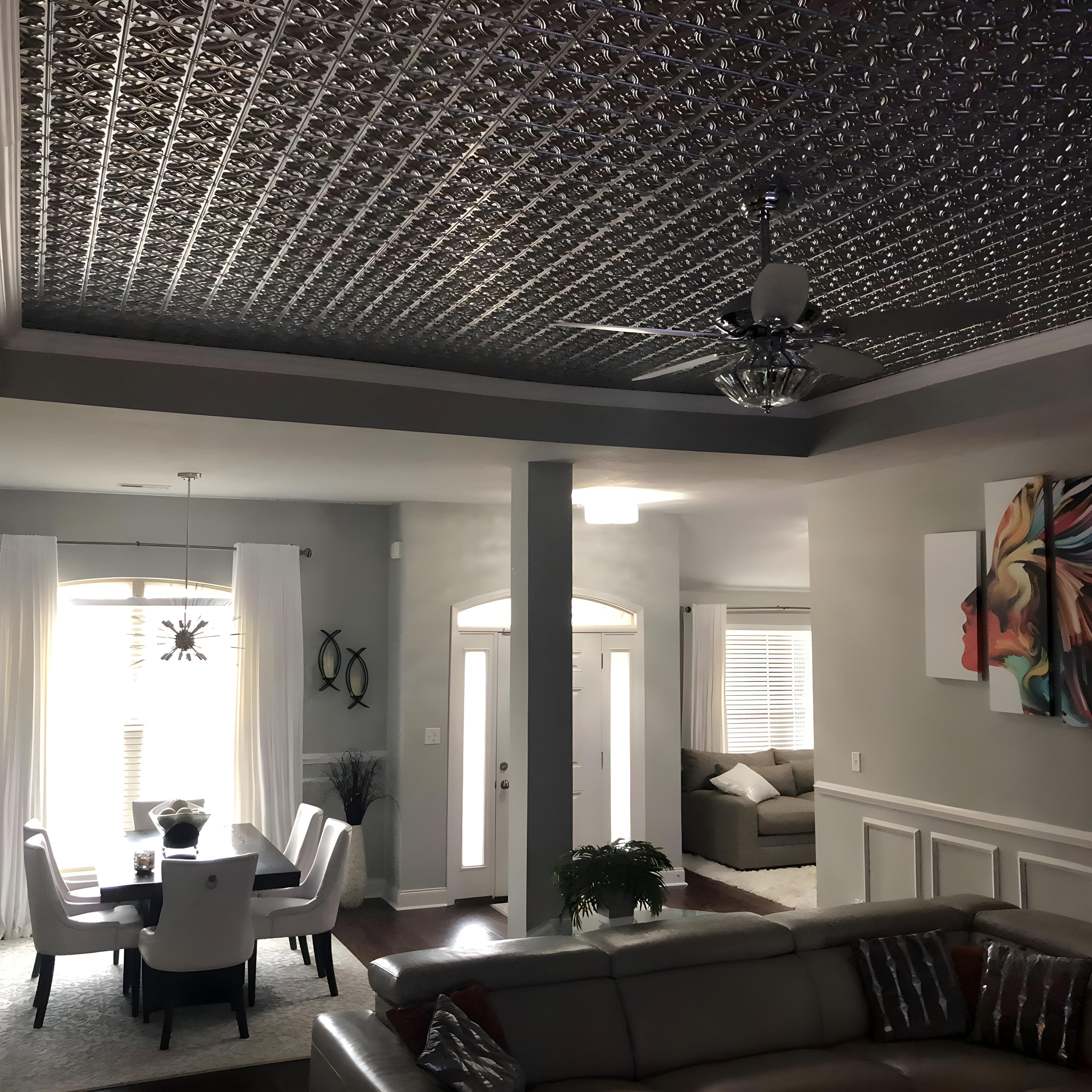 FromPlainToBeautifulInHours Gothic Reims 2 Ft. X 2 Ft. Drop-In Or Glue-Up PVC Ceiling Tile (Set of 10)