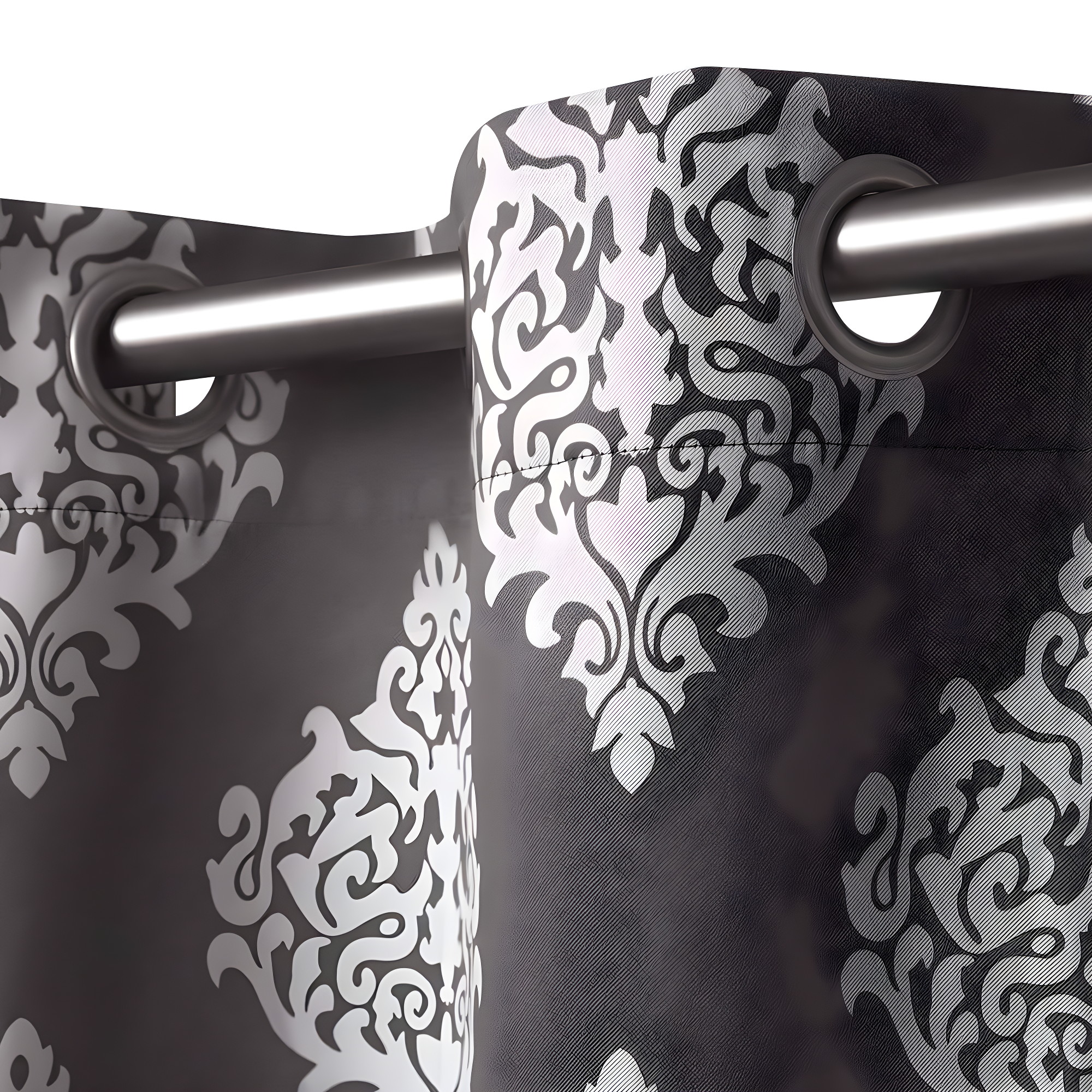 Set of 2 96"x52" Medallion Blackout Thermal Grommet Top Window Curtain Panels Dark Gray - Exclusive Home