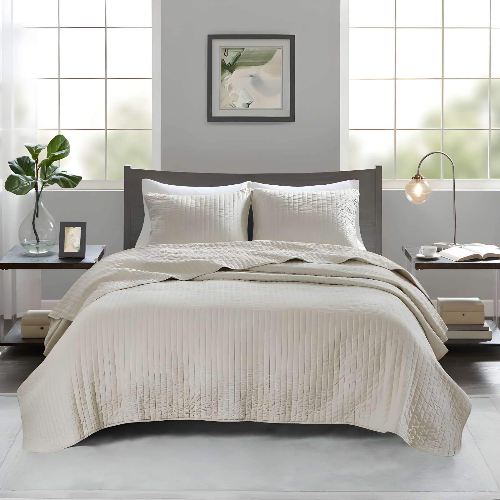 Madison Park Barwick Reversible Solid 3 Piece Quilt Set