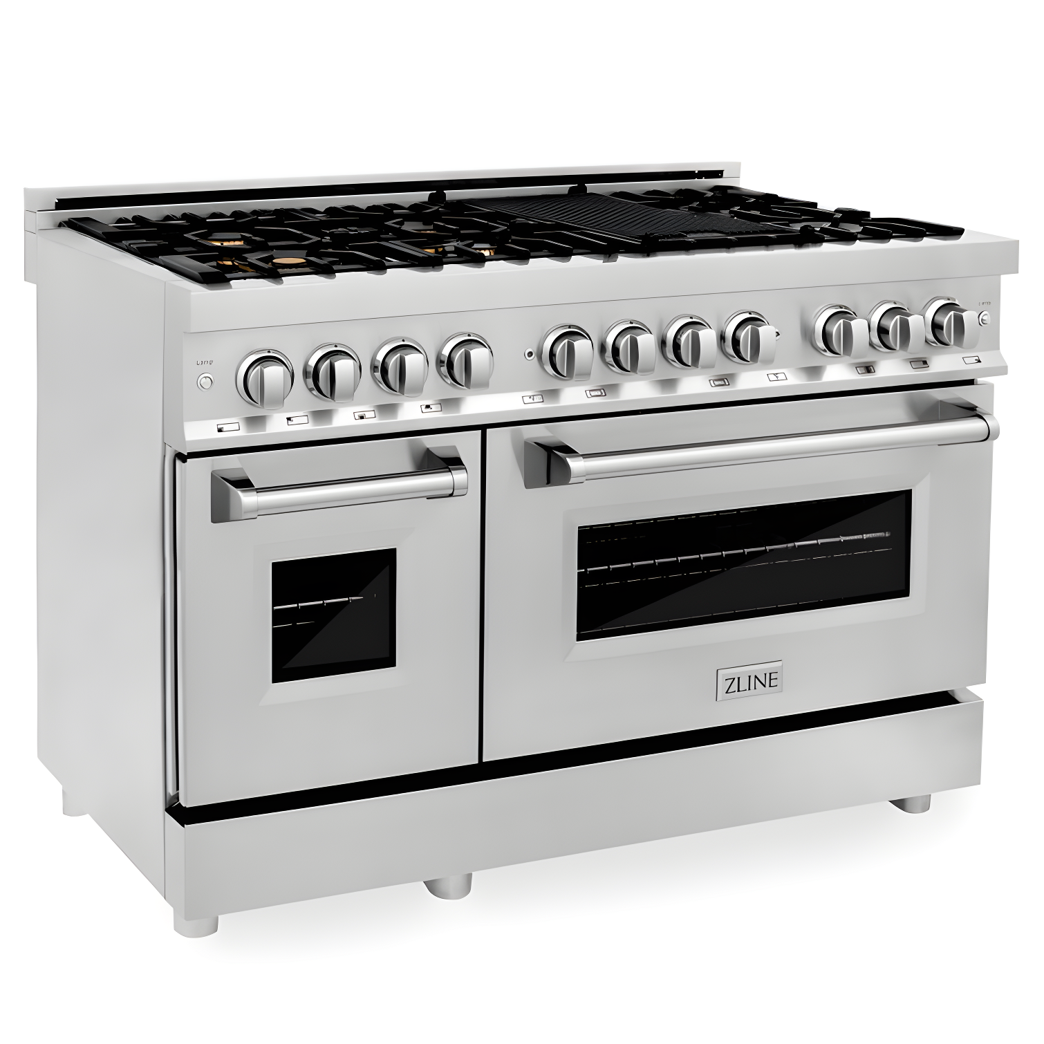 ZLINE 48 in. 6.0 cu. ft. Legacy Dual Fuel Range W/ 7 Burner Gas Cooktop & 2 Electric Ovens in Stainless Steel (RA48)
