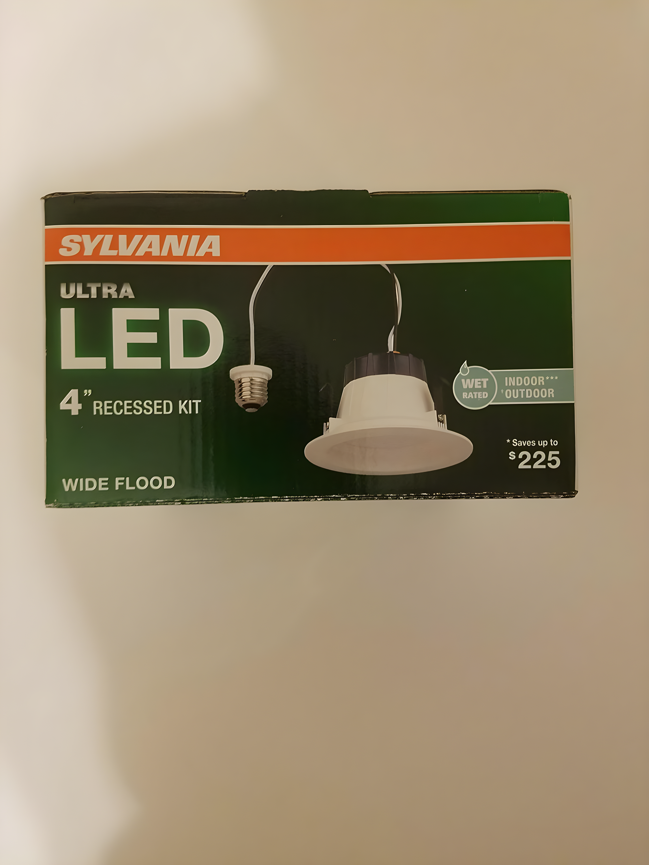 Sylvania LED/RT4/600/930/FL80 4"  LED Recessed Downlight Kit, 4", Medium Base, 3000K, 600 Lumens, Replaces R30.