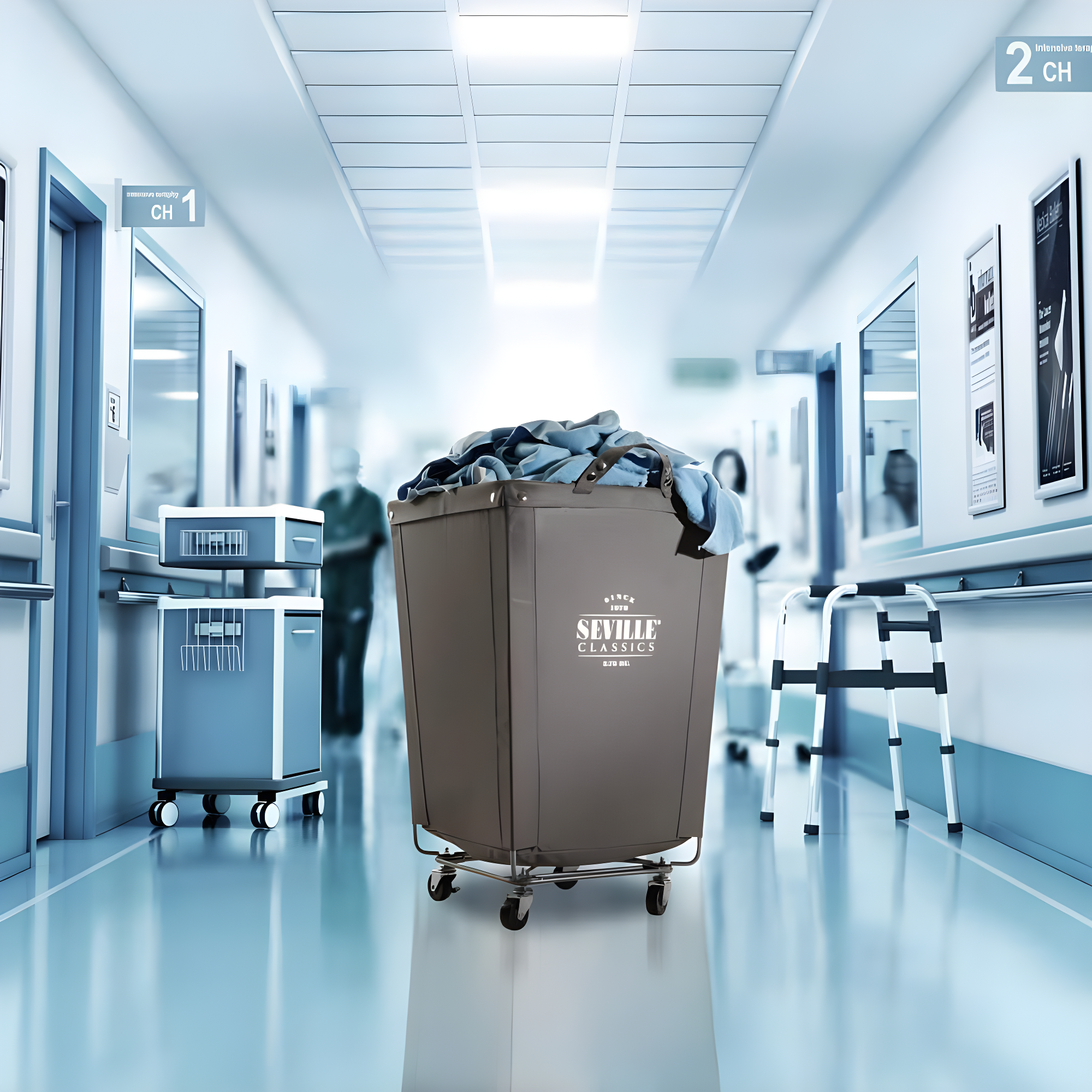 Rolling Commercial Laundry Hamper