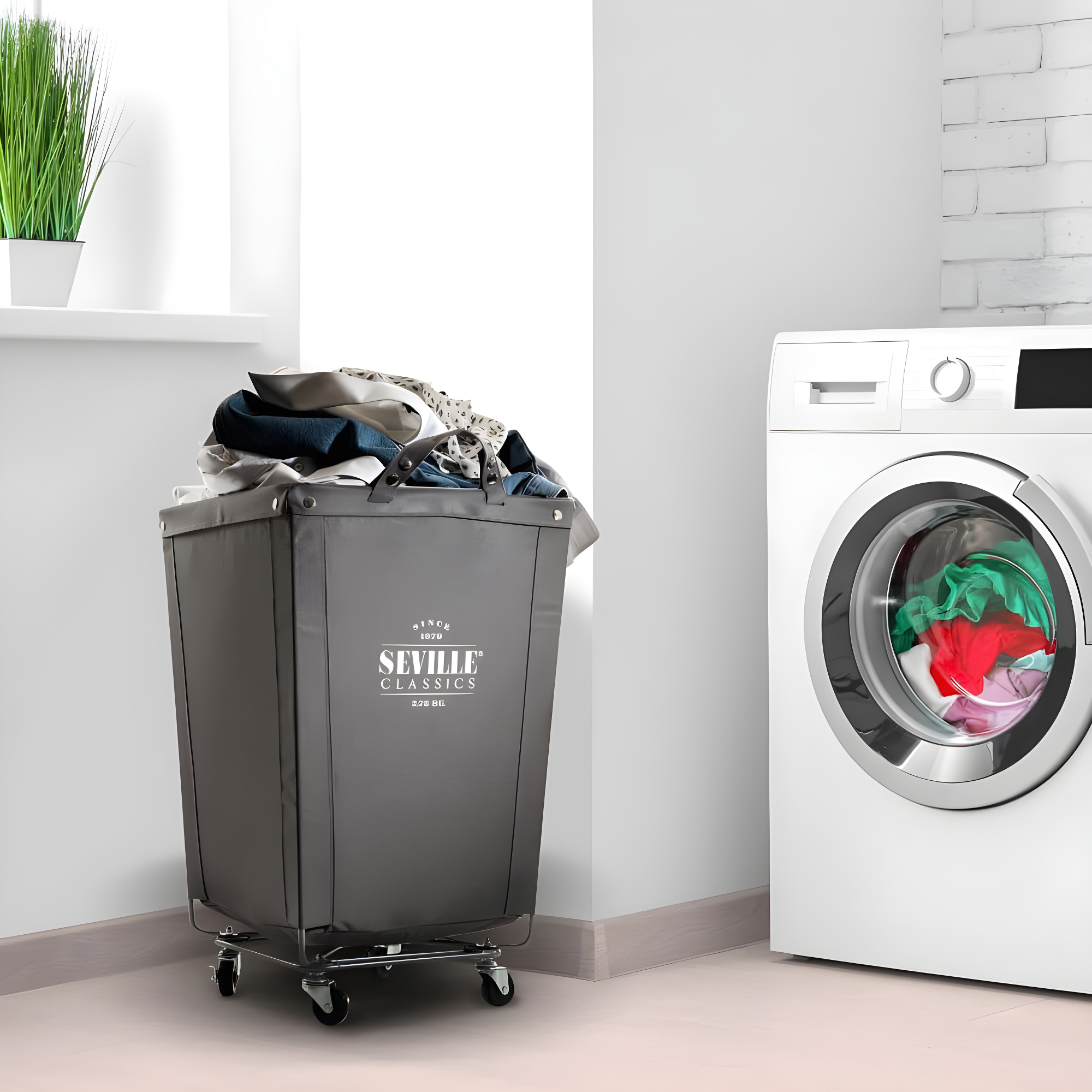 Rolling Commercial Laundry Hamper