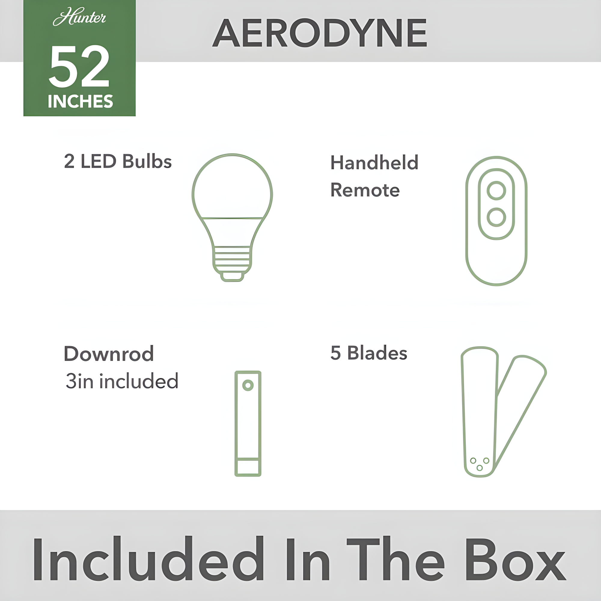 52" Aerodyne 5 - Blade Smart Standard Ceiling Fan with Lights and Remote