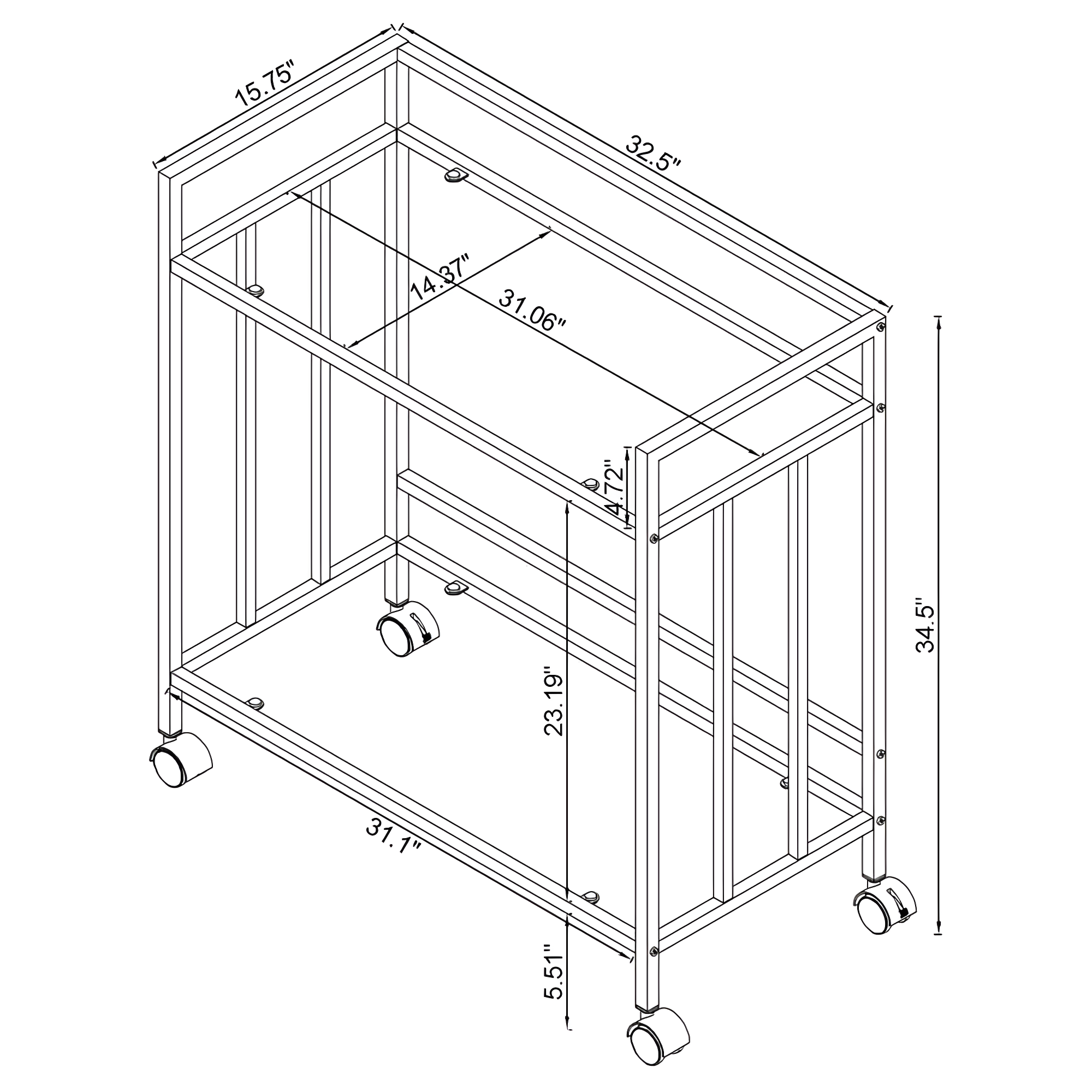Cara Wood Bar Cart