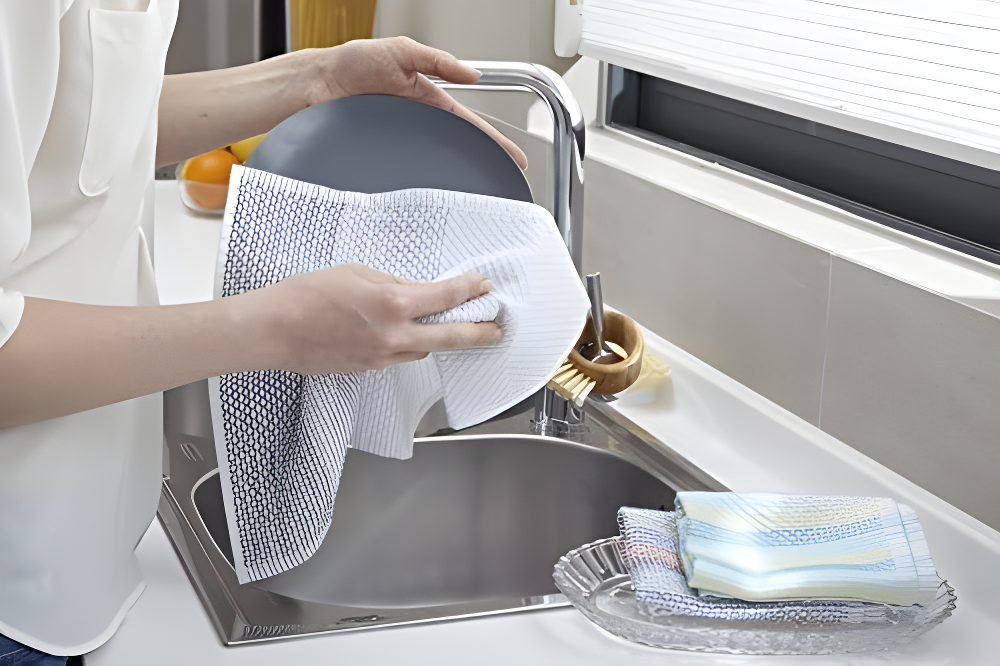 TIDY Dish Cloth Set - 100% organic cotton, Set of 3 cloths