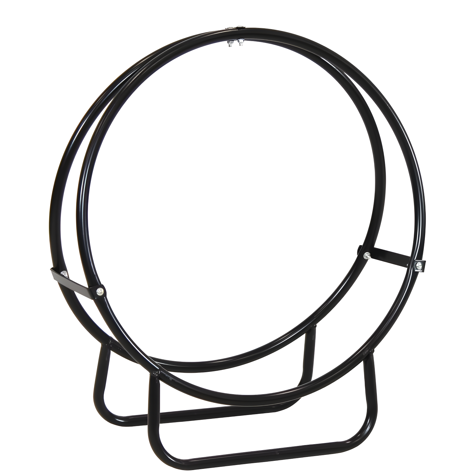SunnyDaze Decor Indoor or Outdoor Tubular Steel Hoop Firewood Log Holder