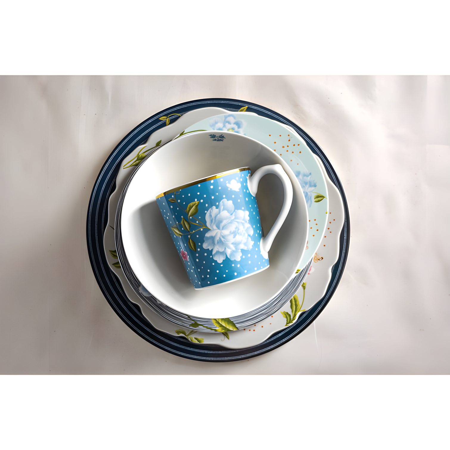 Laura Ashley Heritage Collectables Set/4 Mugs 10.82 Oz Seaspray Uni In Giftbox (Set of 4)