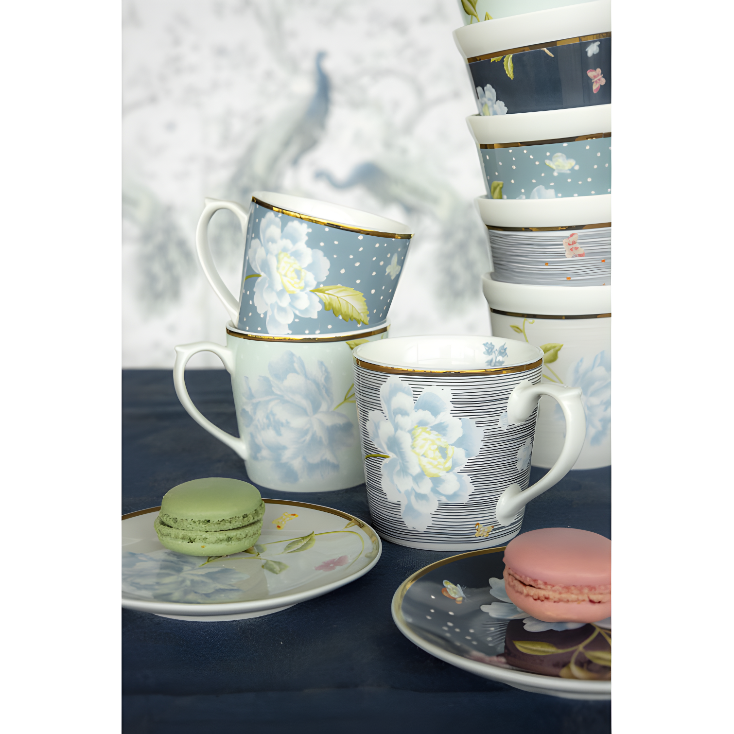 Laura Ashley Heritage Collectables Set/4 Mugs 10.82 Oz Seaspray Uni In Giftbox (Set of 4)