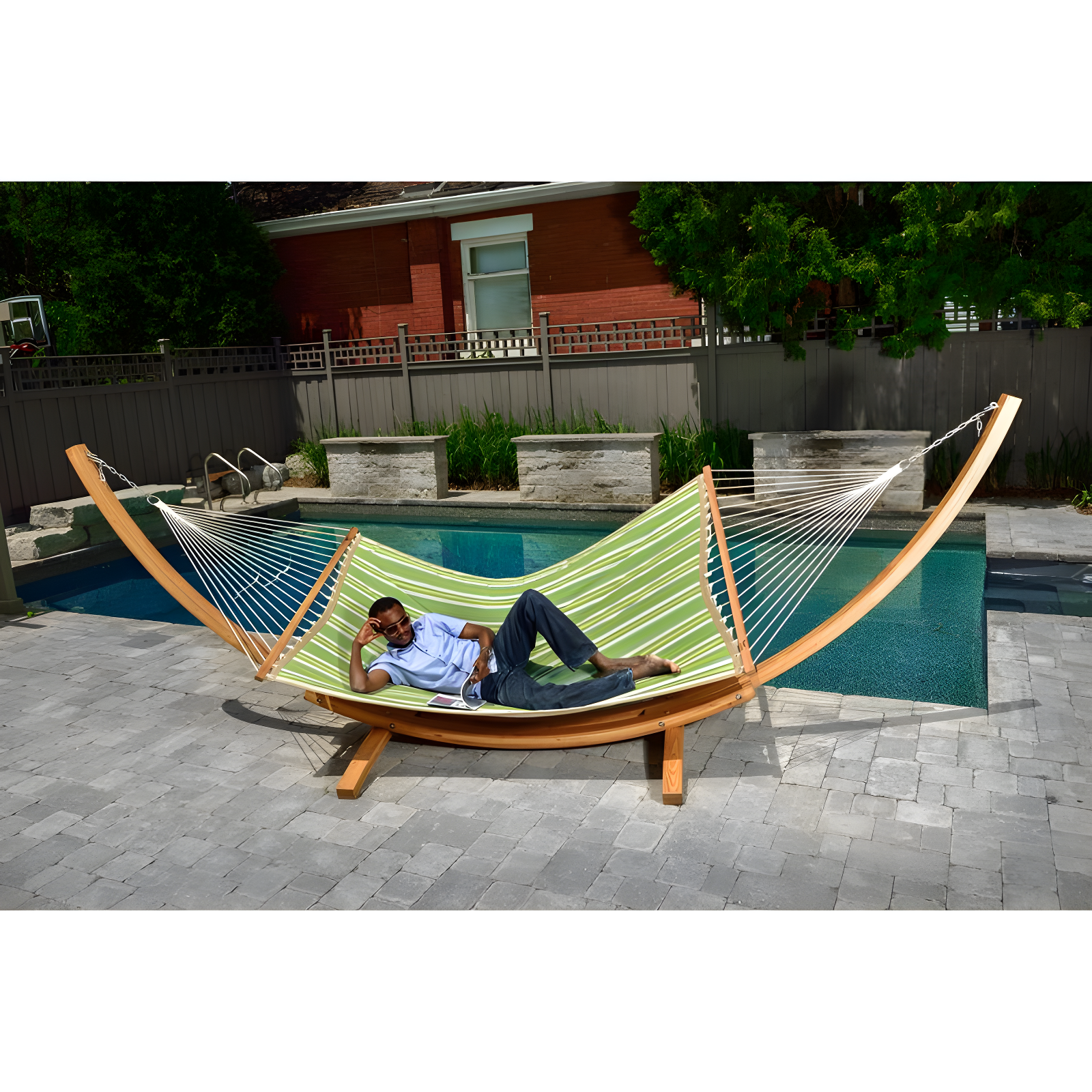 Bay Isle Home™ Vivere 15' Shirely Stable Solid Pine Arc Hammock Stand (450 lb Capacity)