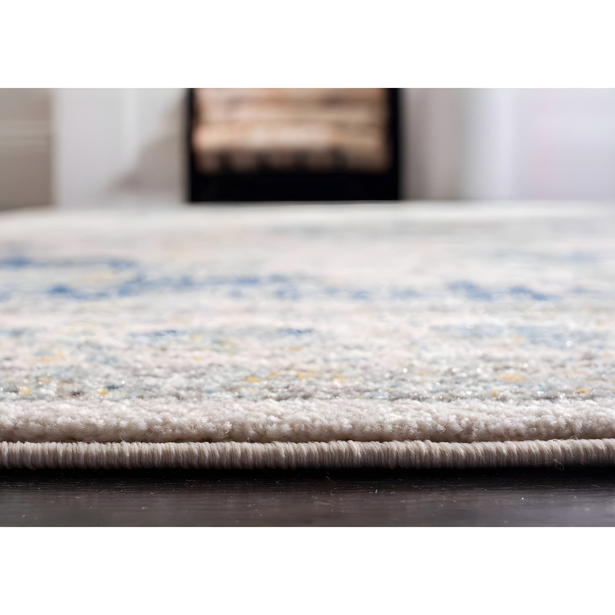 Evoke EVK220 Power Loomed Area Rug - Ivory/Blue - 5'3"x5'3" - Safavieh.