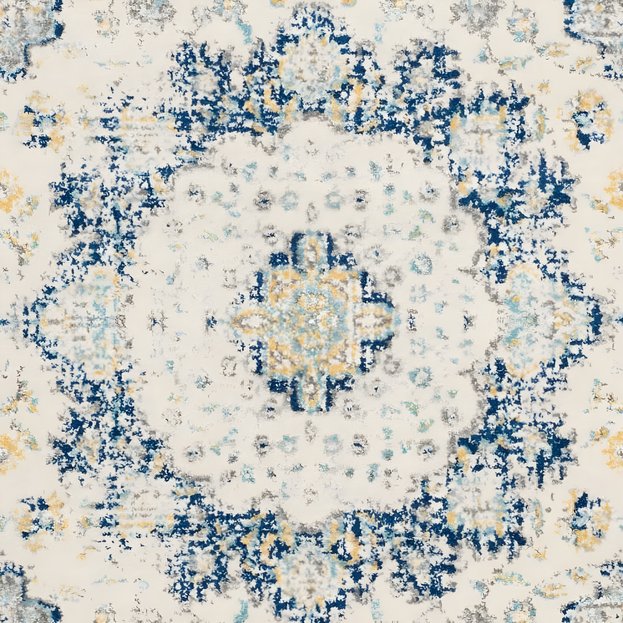 Evoke EVK220 Power Loomed Area Rug - Ivory/Blue - 5'3"x5'3" - Safavieh.