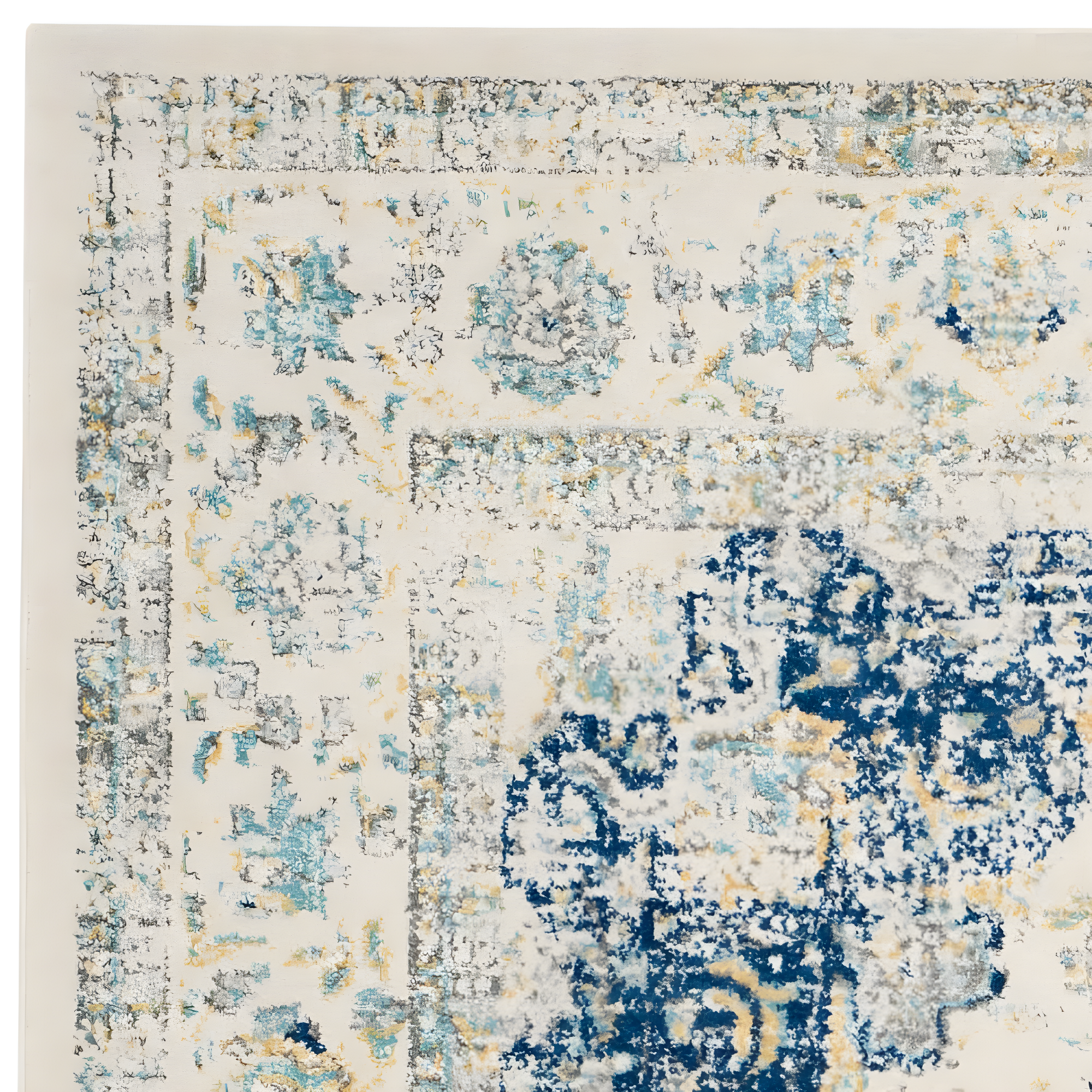 Evoke EVK220 Power Loomed Area Rug - Ivory/Blue - 5'3"x5'3" - Safavieh.