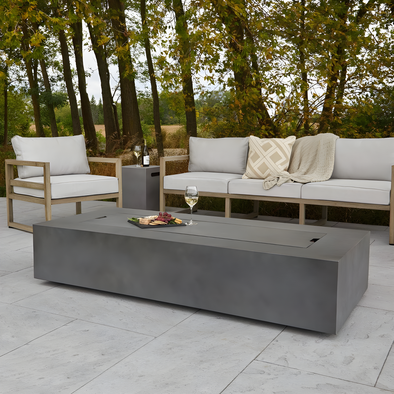 AEGEAN Propane / Natural Gas Outdoor Fire Pit Table