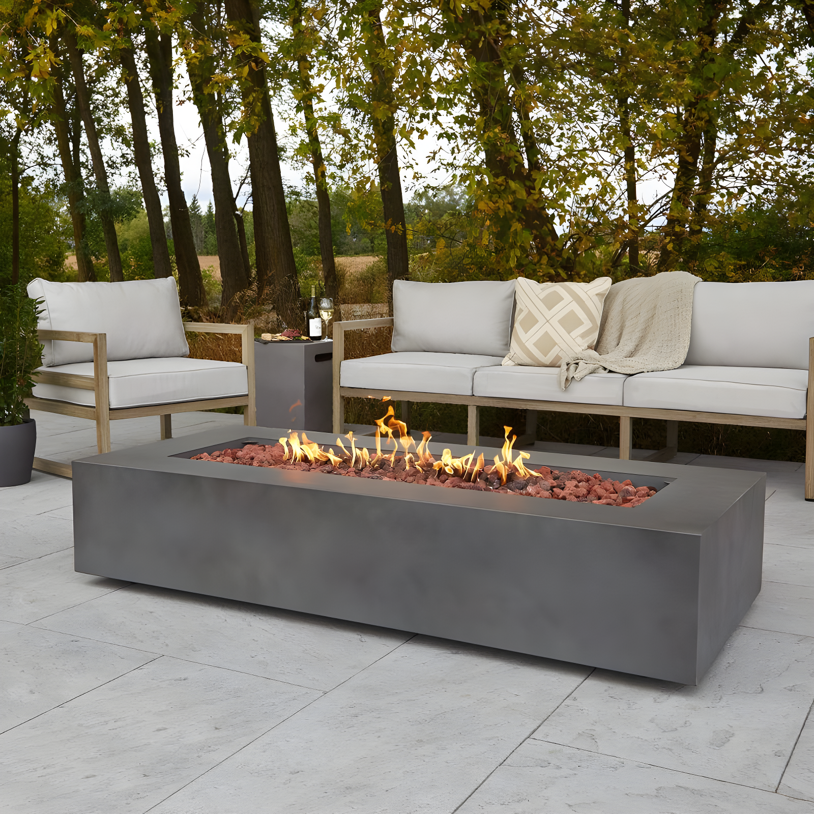 AEGEAN Propane / Natural Gas Outdoor Fire Pit Table