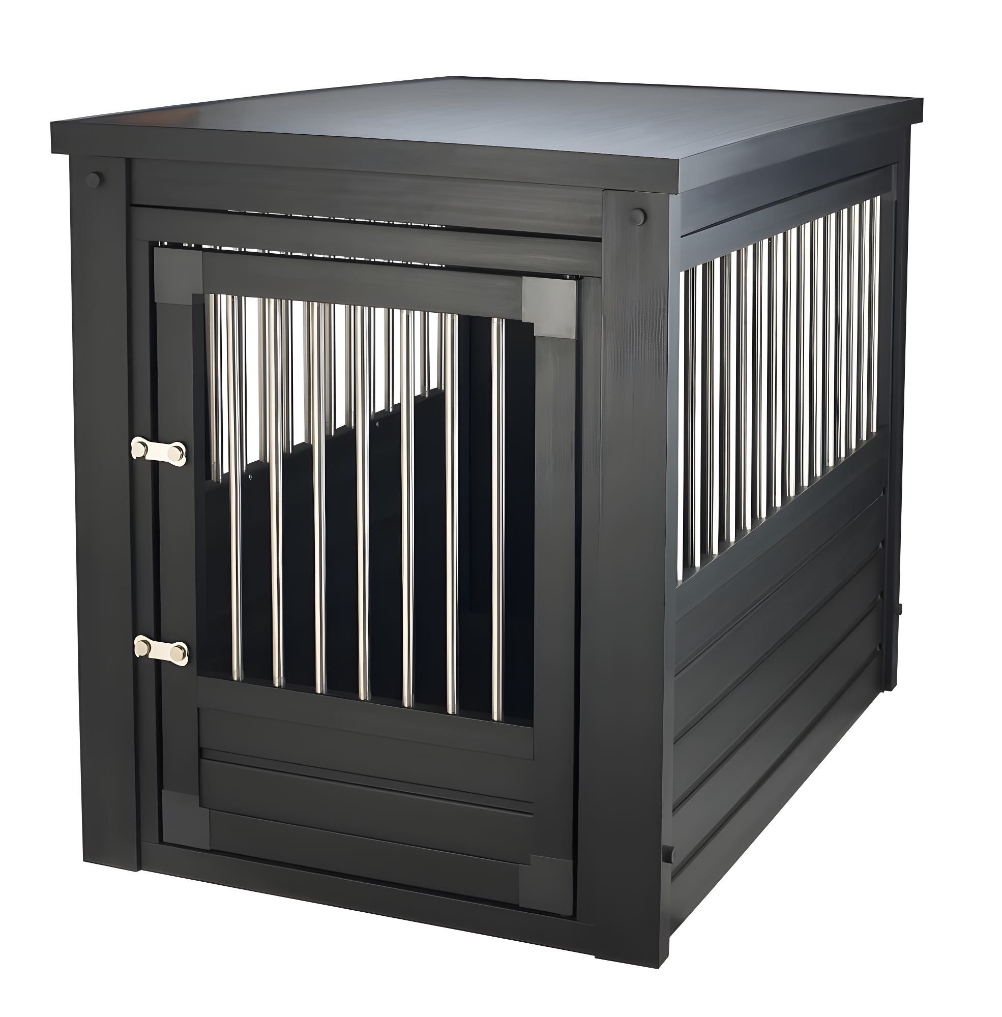 New Age Pet ECOFLEX Dog Crate End Table - Furniture-Style Pet Crate for Crate Trained Dogs - Stainless Steel Tubing & a Latched Closure - 10 Year Manufacturer's Warranty