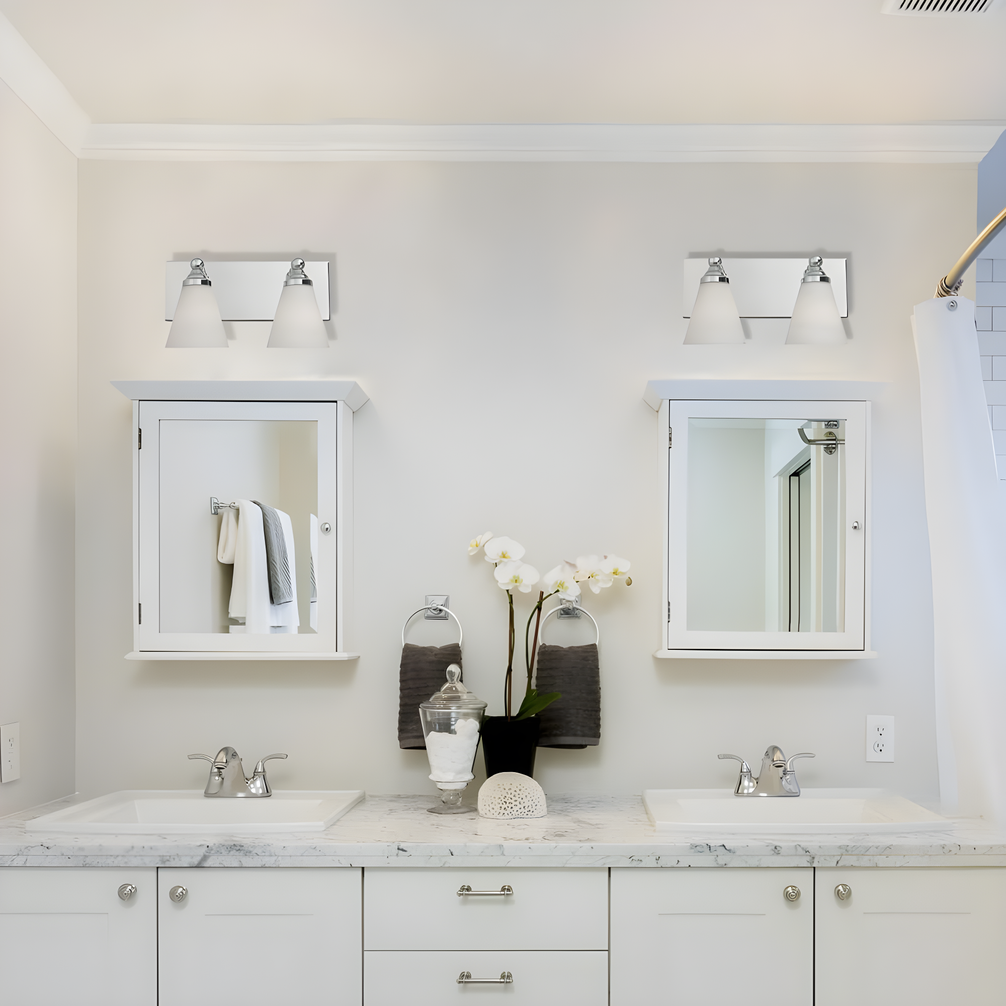 Designers Fountain 6492 Contemporary Two Light 200W Bathroom Wall Fixture From The Hudson