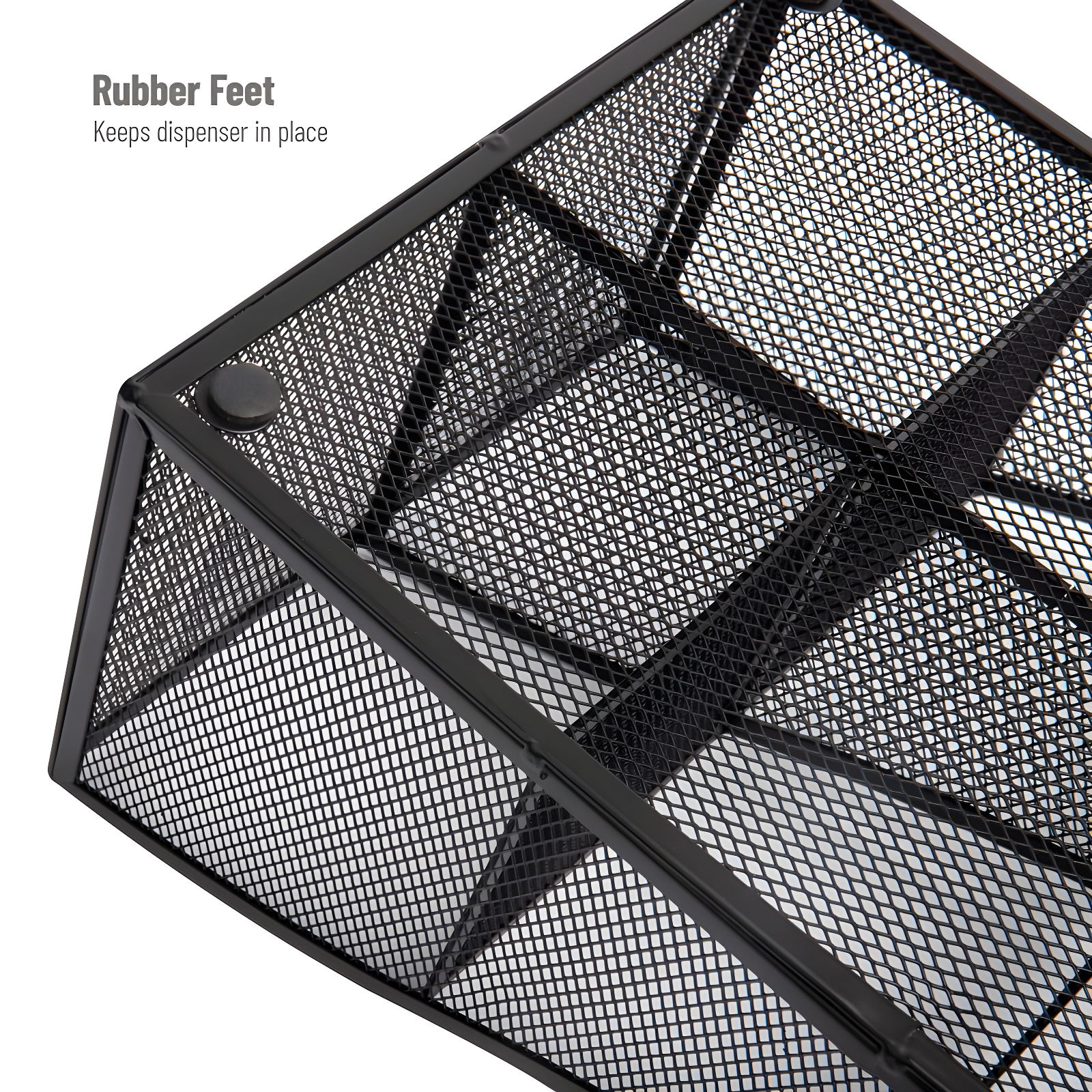 Mind Reader Cup and Condiment Station, Countertop Organizer, Coffee Bar, Kitchen, Metal Mesh, 8.5"L x 14.5"W x 5.25"H