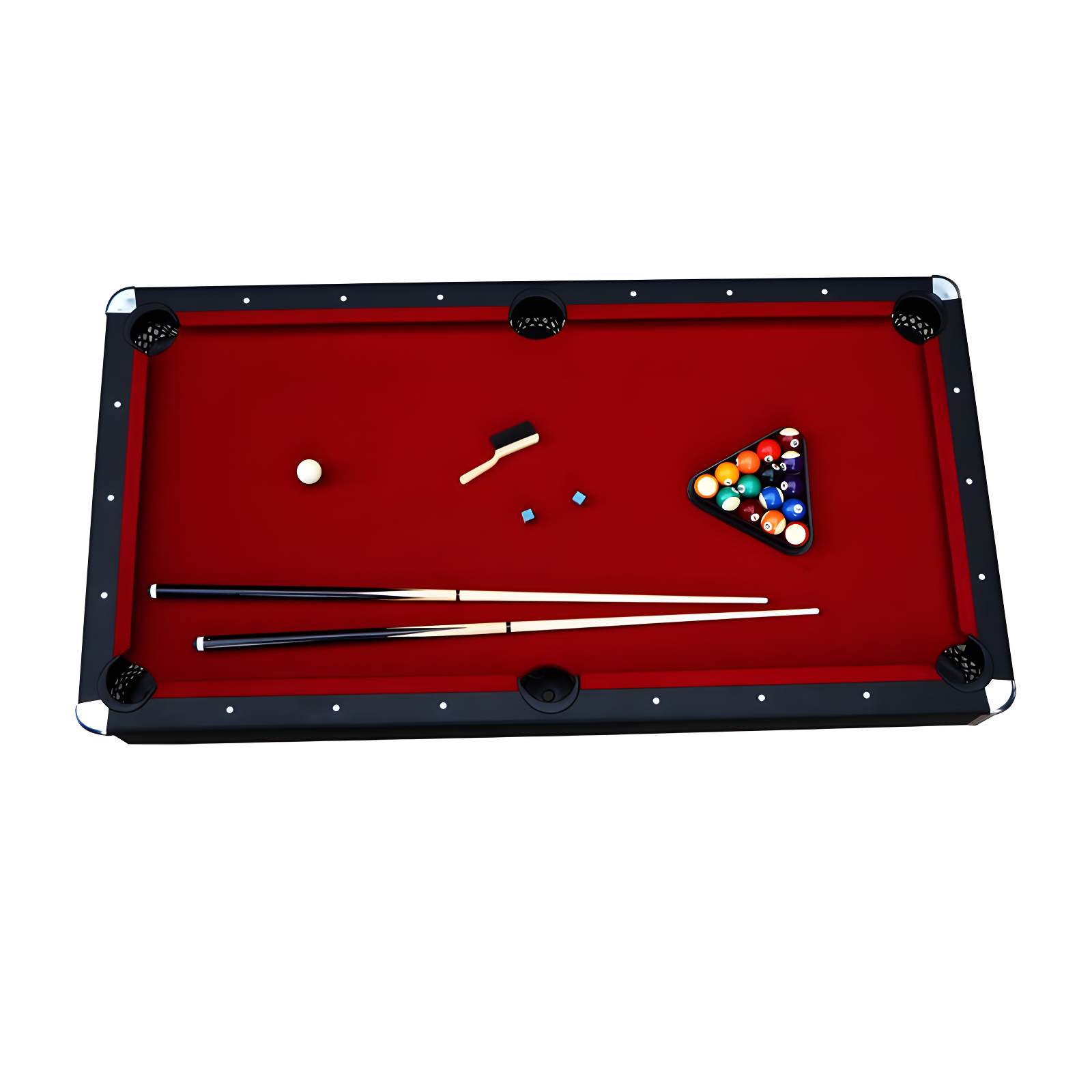Hathaway Games Hathaway Spartan 6 Ft Pool Table, with Ping Pong Multi Game Combo Tables for Family Recreation Game Rooms - Includes Billiard Balls, Cues, Paddles, Brush & More
