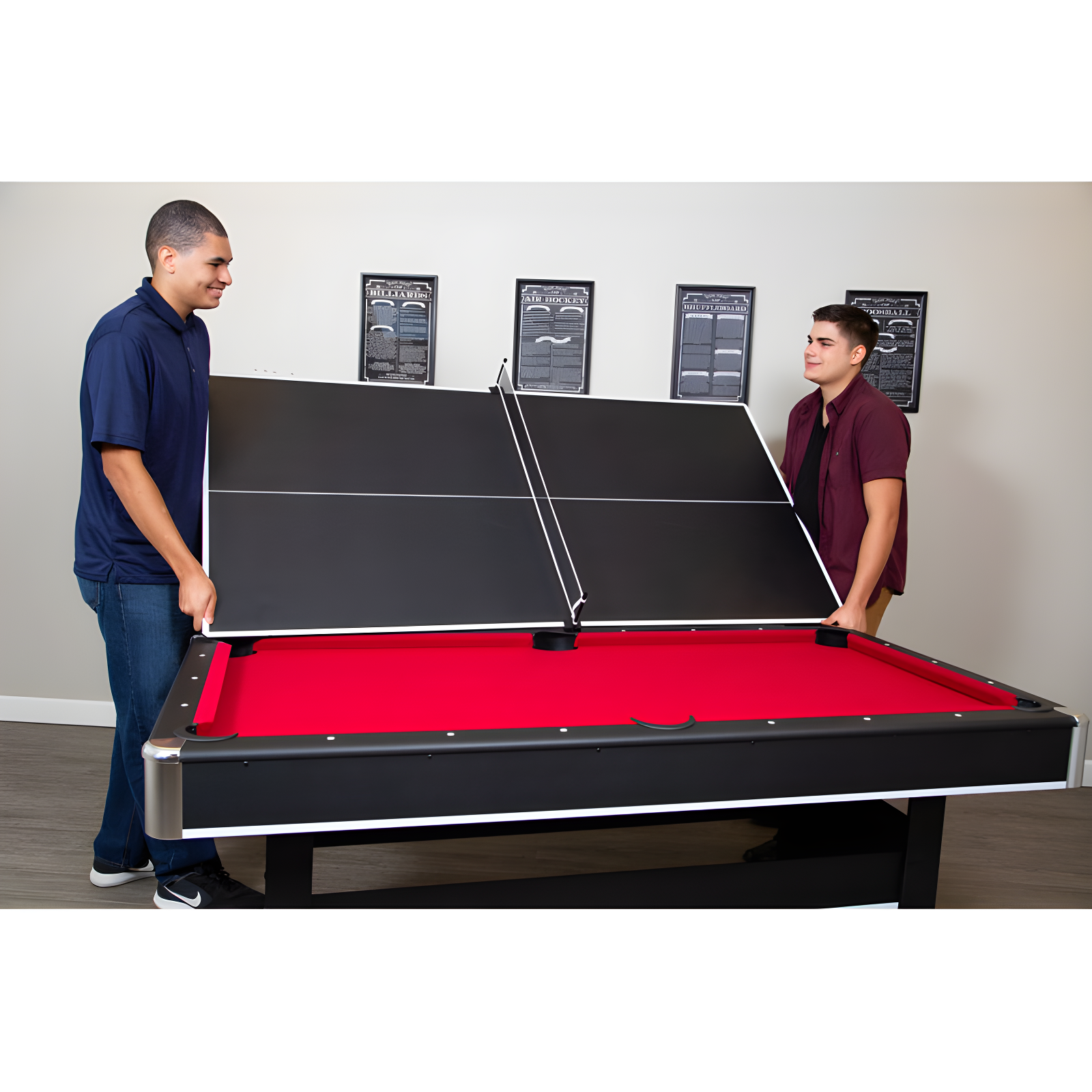 Hathaway Games Hathaway Spartan 6 Ft Pool Table, with Ping Pong Multi Game Combo Tables for Family Recreation Game Rooms - Includes Billiard Balls, Cues, Paddles, Brush & More