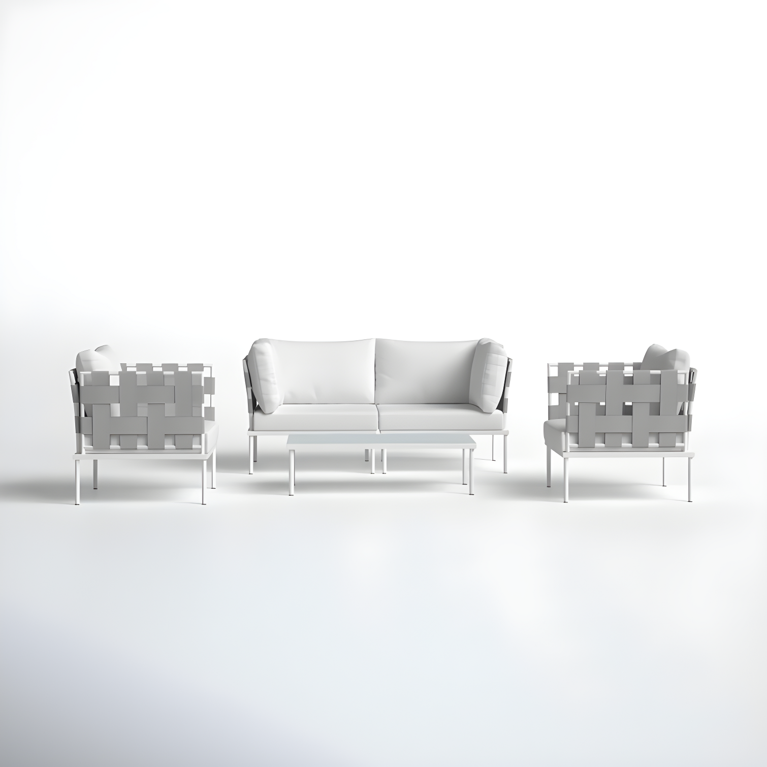 Modway Harmony 5 Piece Outdoor Patio Aluminum Sectional Sofa Set
