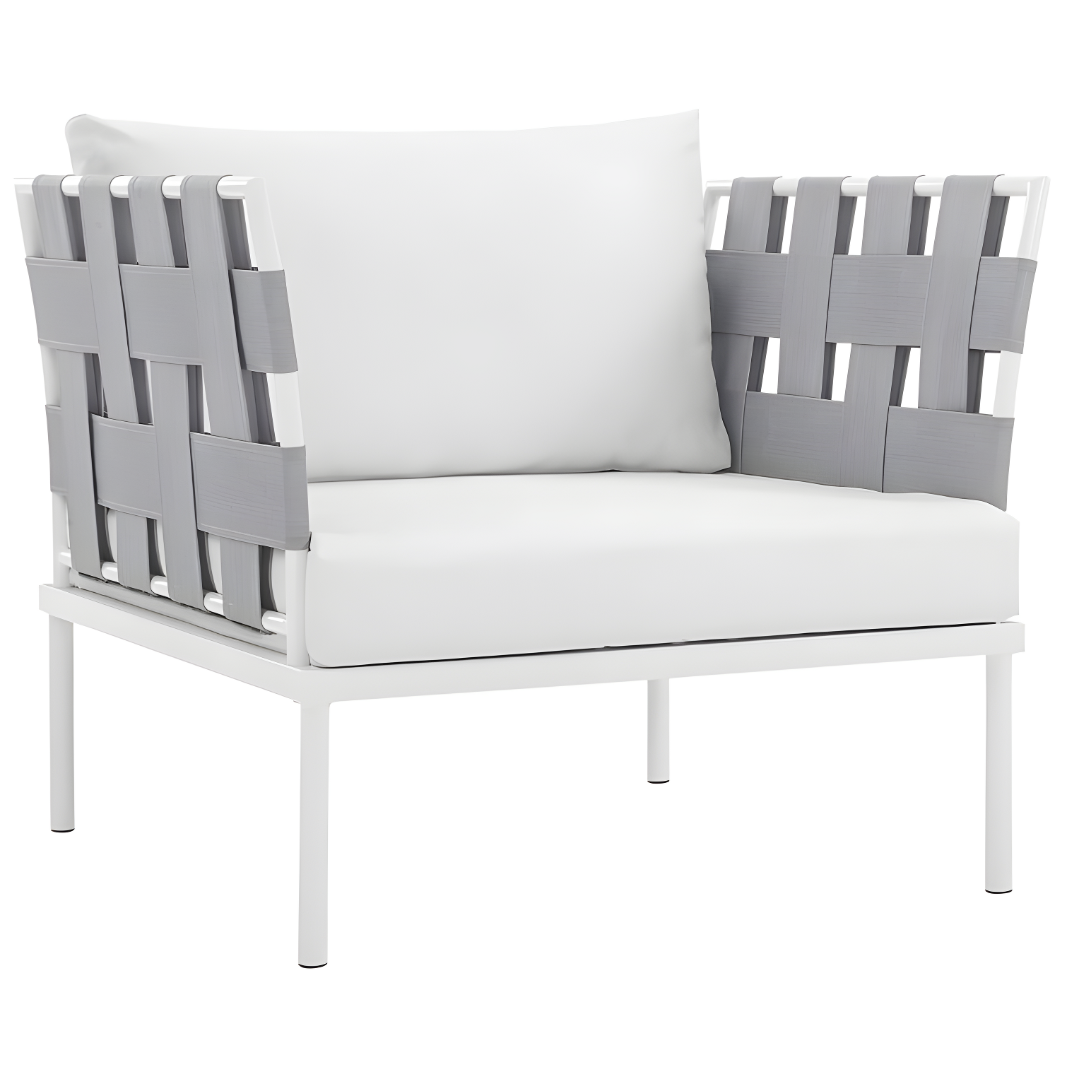 Modway Harmony 5 Piece Outdoor Patio Aluminum Sectional Sofa Set