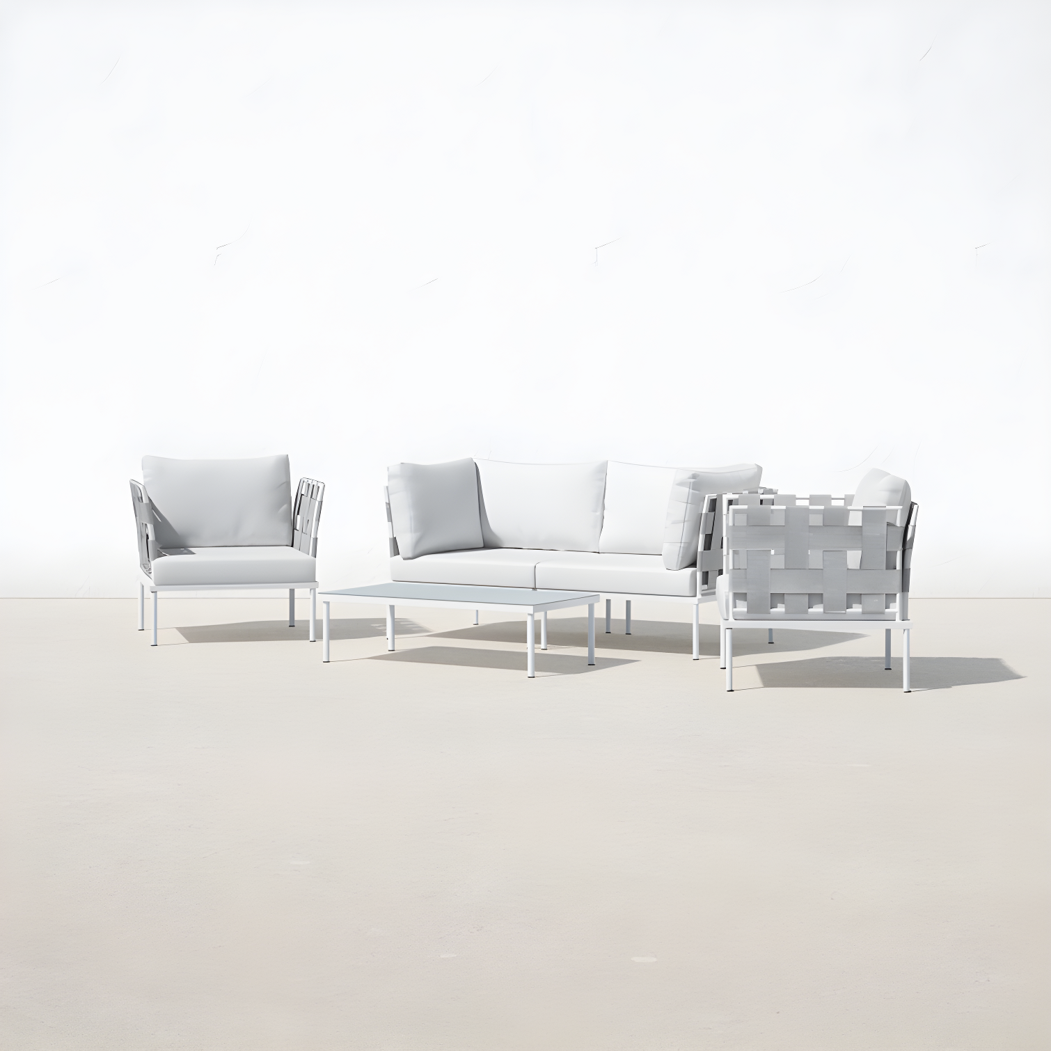 Modway Harmony 5 Piece Outdoor Patio Aluminum Sectional Sofa Set