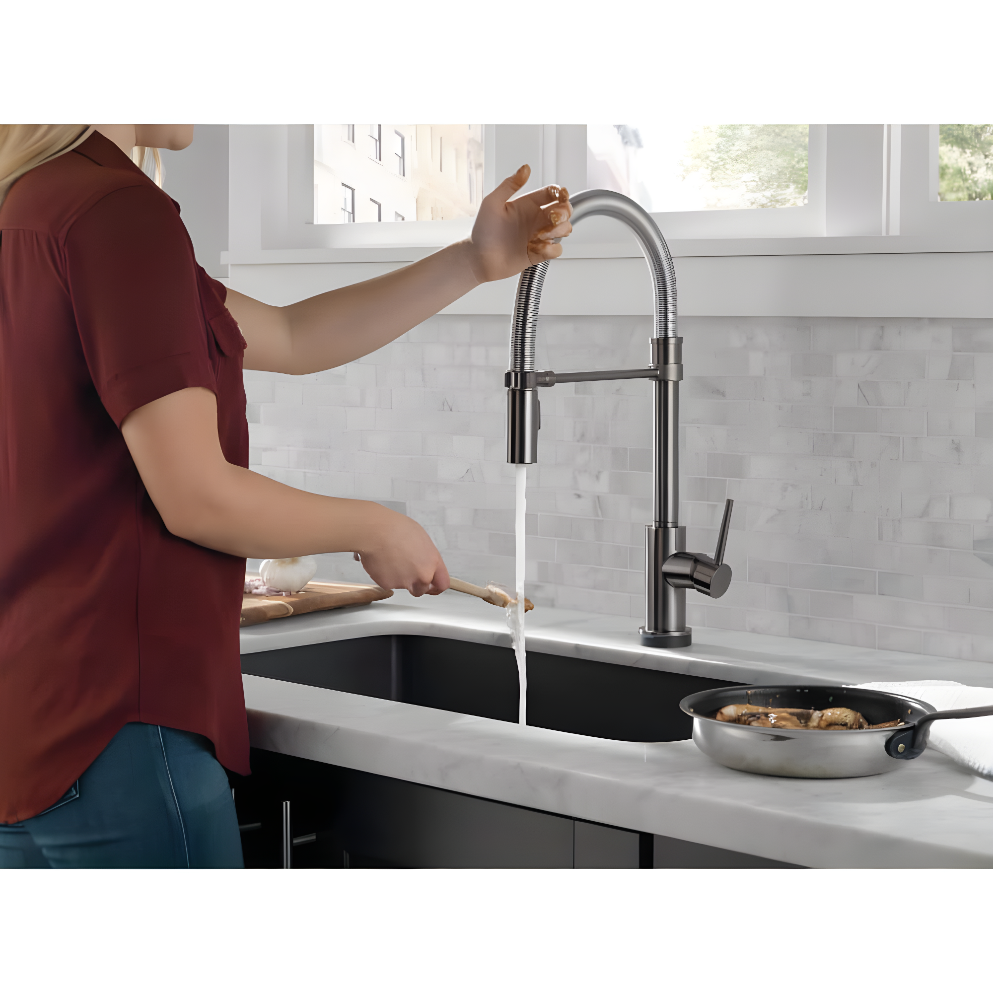 Trinsic Pro Pull Down Touch Single Handle Kitchen Faucet with Accessories