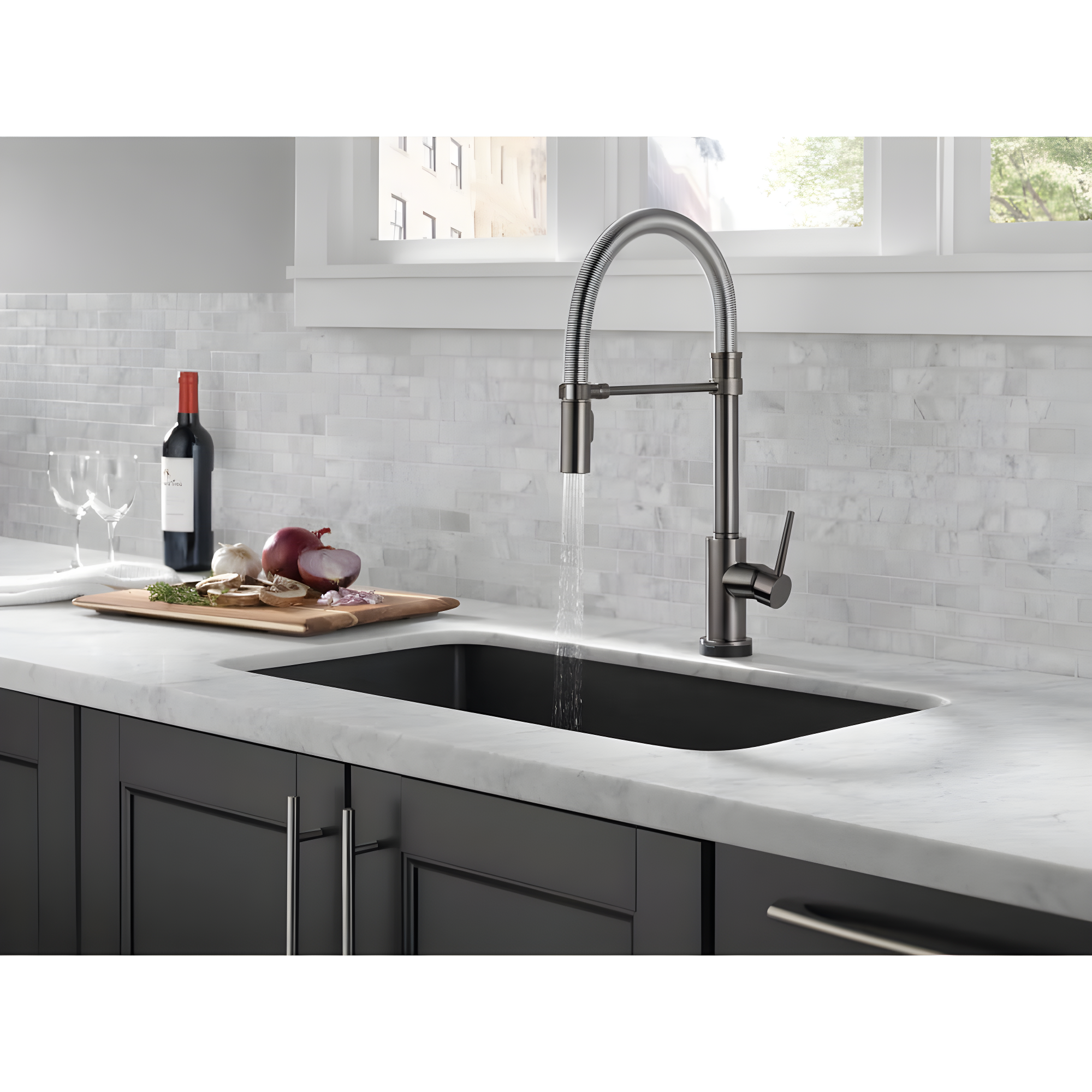 Trinsic Pro Pull Down Touch Single Handle Kitchen Faucet with Accessories