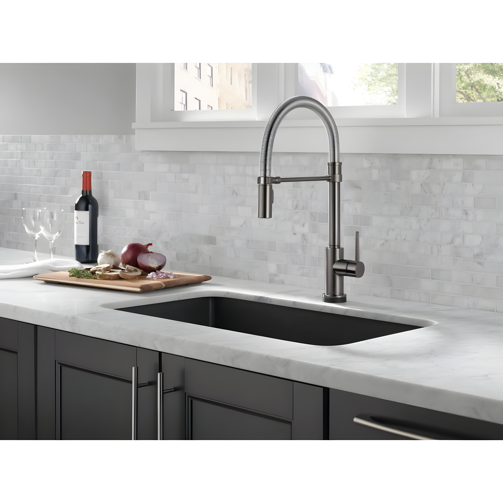 Trinsic Pro Pull Down Touch Single Handle Kitchen Faucet with Accessories