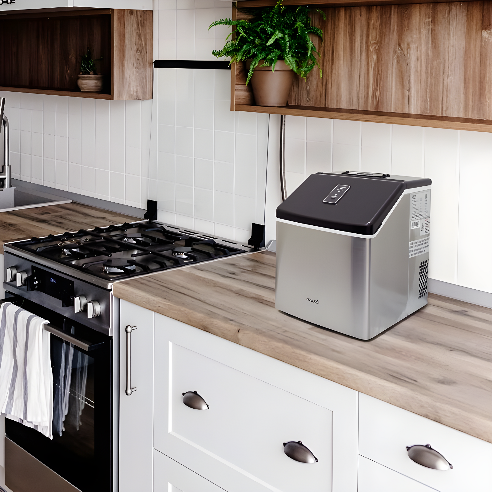 Newair Countertop Clear Ice Maker, 40 lbs. of Ice a Day with Easy to Clean BPA-Free Parts, Perfect for Cocktails, Scotch, Soda and More