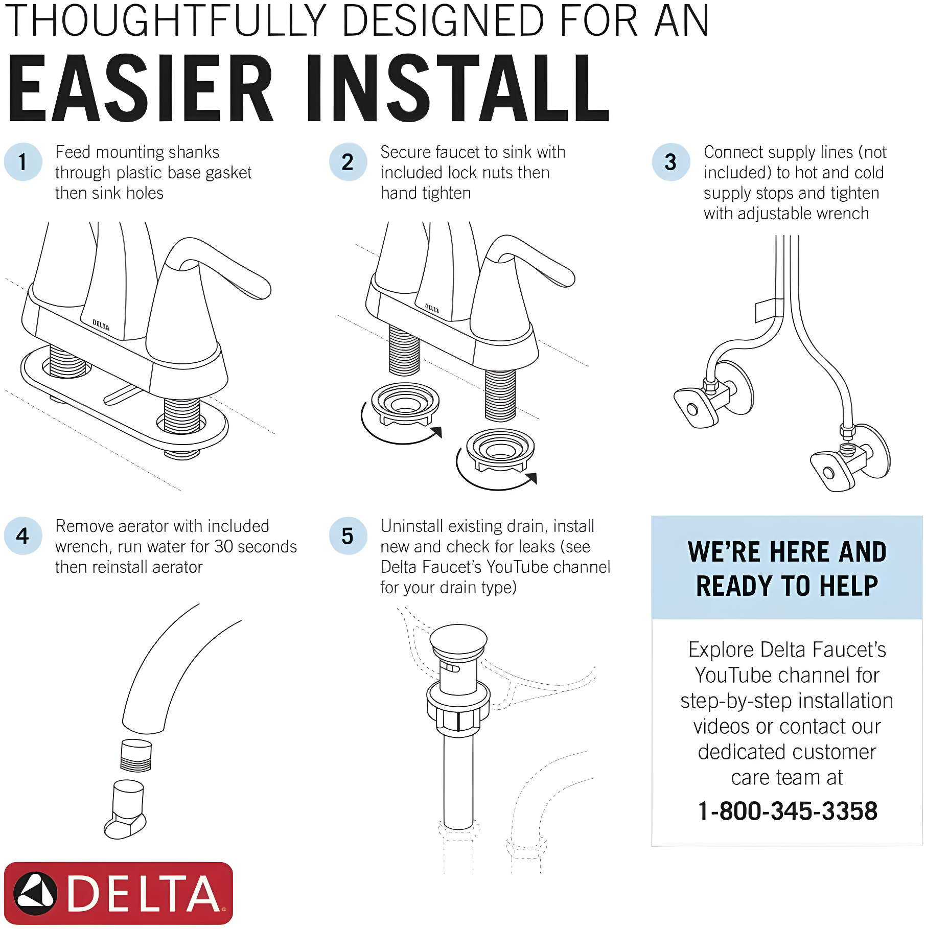 Woodhurst Centerset Bathroom Faucet with Drain Assembly