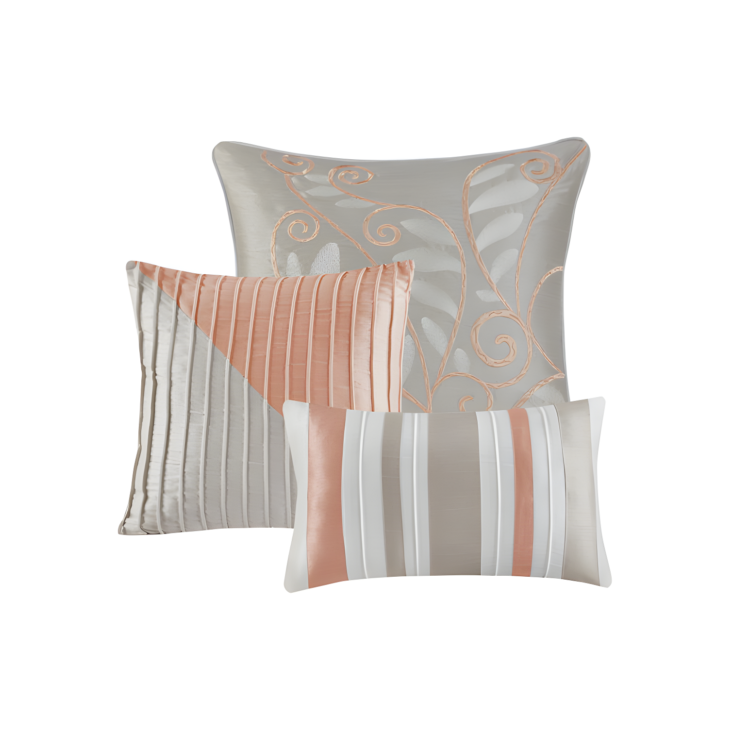 Madison Park Amherst 7 Piece Striped and Pleated Comforter Set