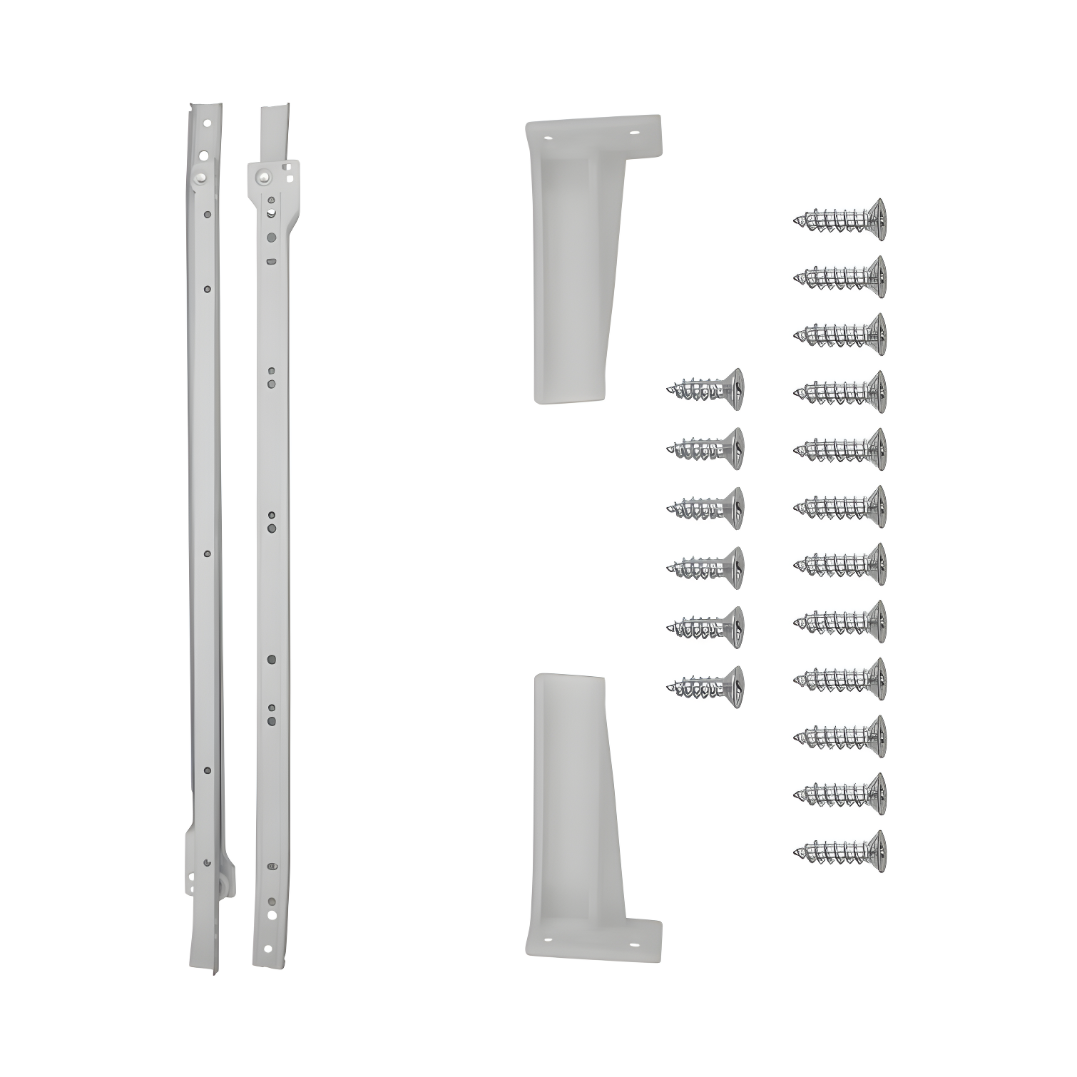 Drawer Slide Bottom Mount 3/4 Extension White Finish