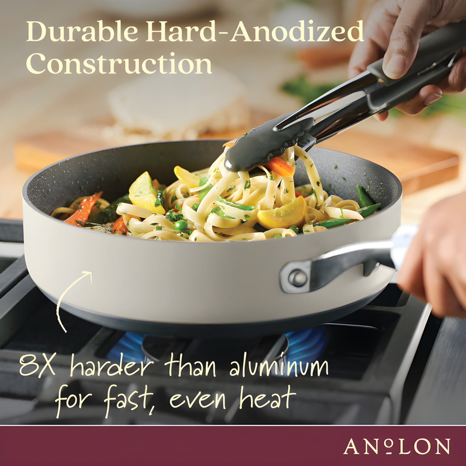 Anolon Anolon Achieve Hard Anodized Nonstick Saute Pan with Lid - 3 Quart