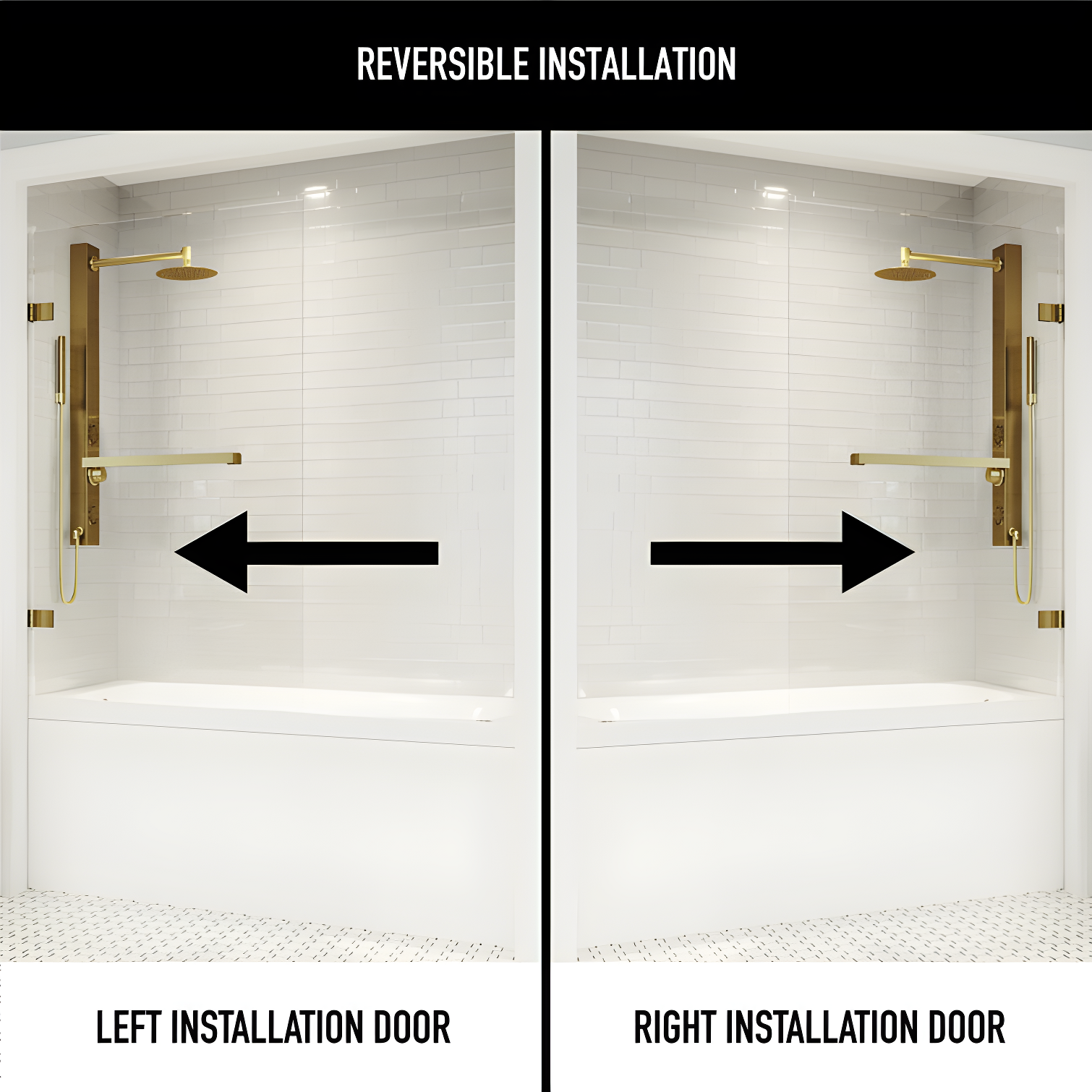 Rialto 34" W x 58" H Hinged Frameless Tub Door with with 5/16" Glass