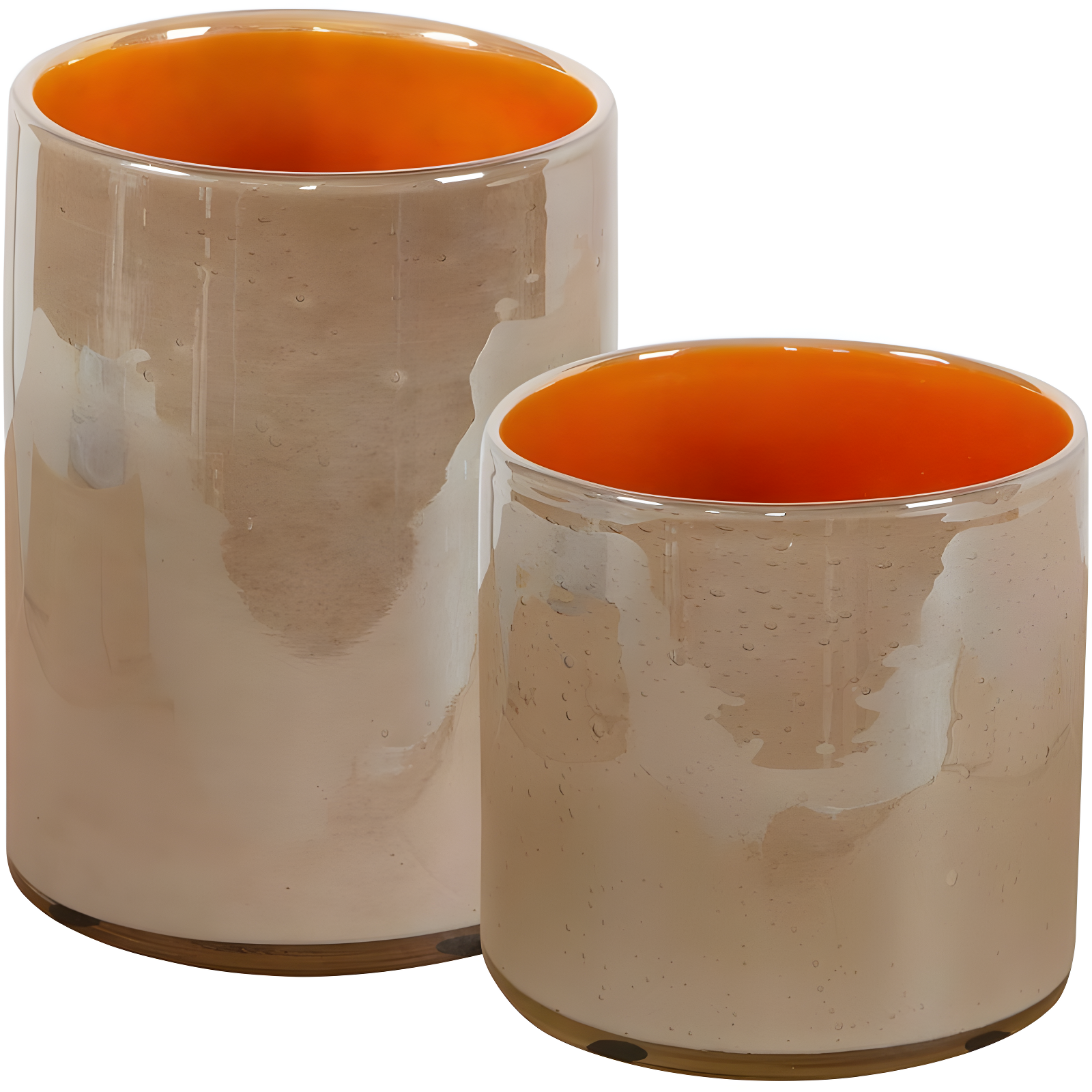 Uttermost Tangelo Light Beige Glass Vases Set of 2