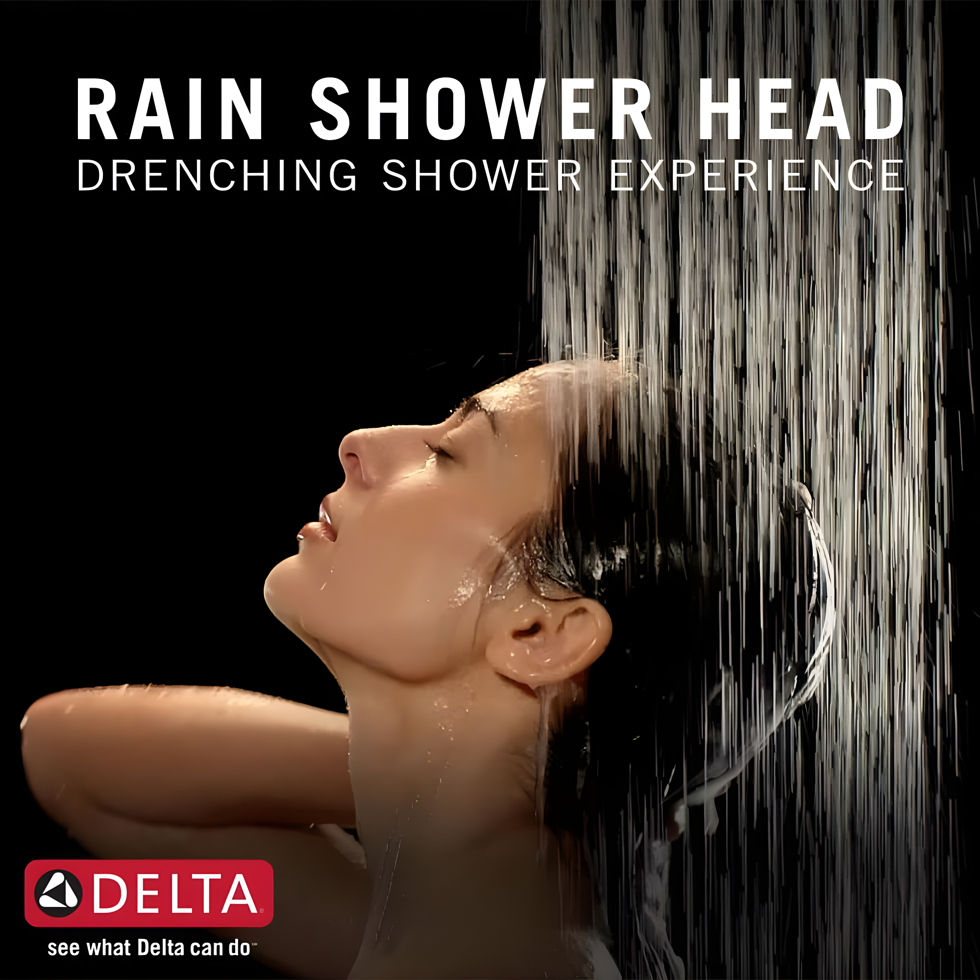 Modern Raincan Square Single-Function Shower Faucet Set, Valve Trim Kit, Rainfall Shower Head