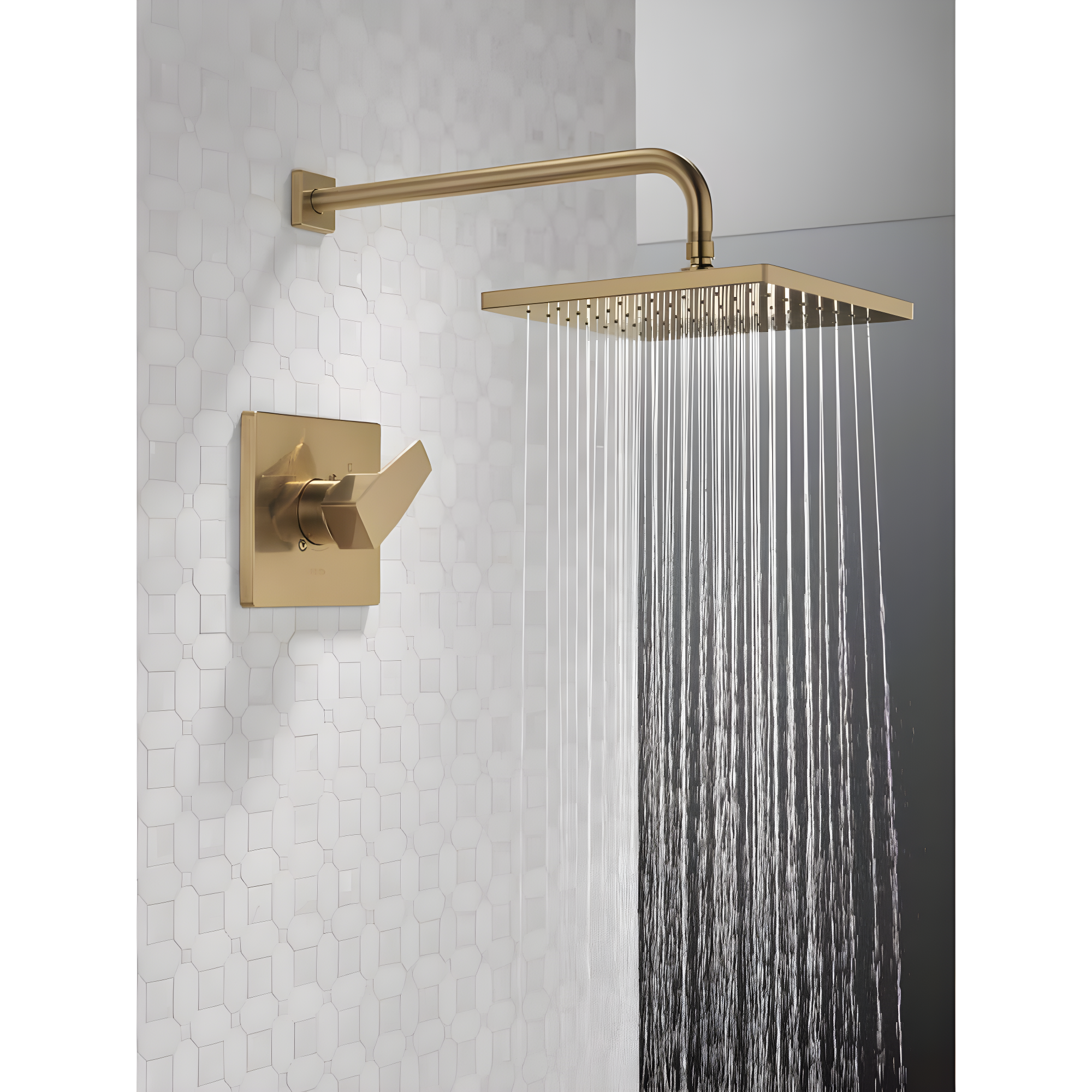 Modern Raincan Square Single-Function Shower Faucet Set, Valve Trim Kit, Rainfall Shower Head