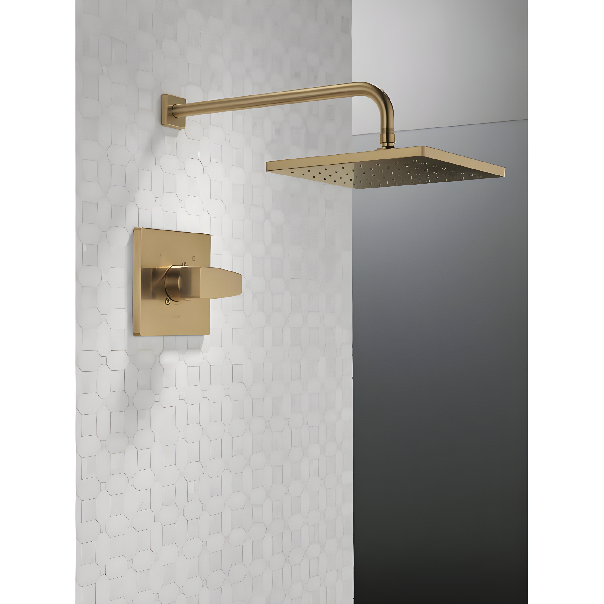 Modern Raincan Square Single-Function Shower Faucet Set, Valve Trim Kit, Rainfall Shower Head