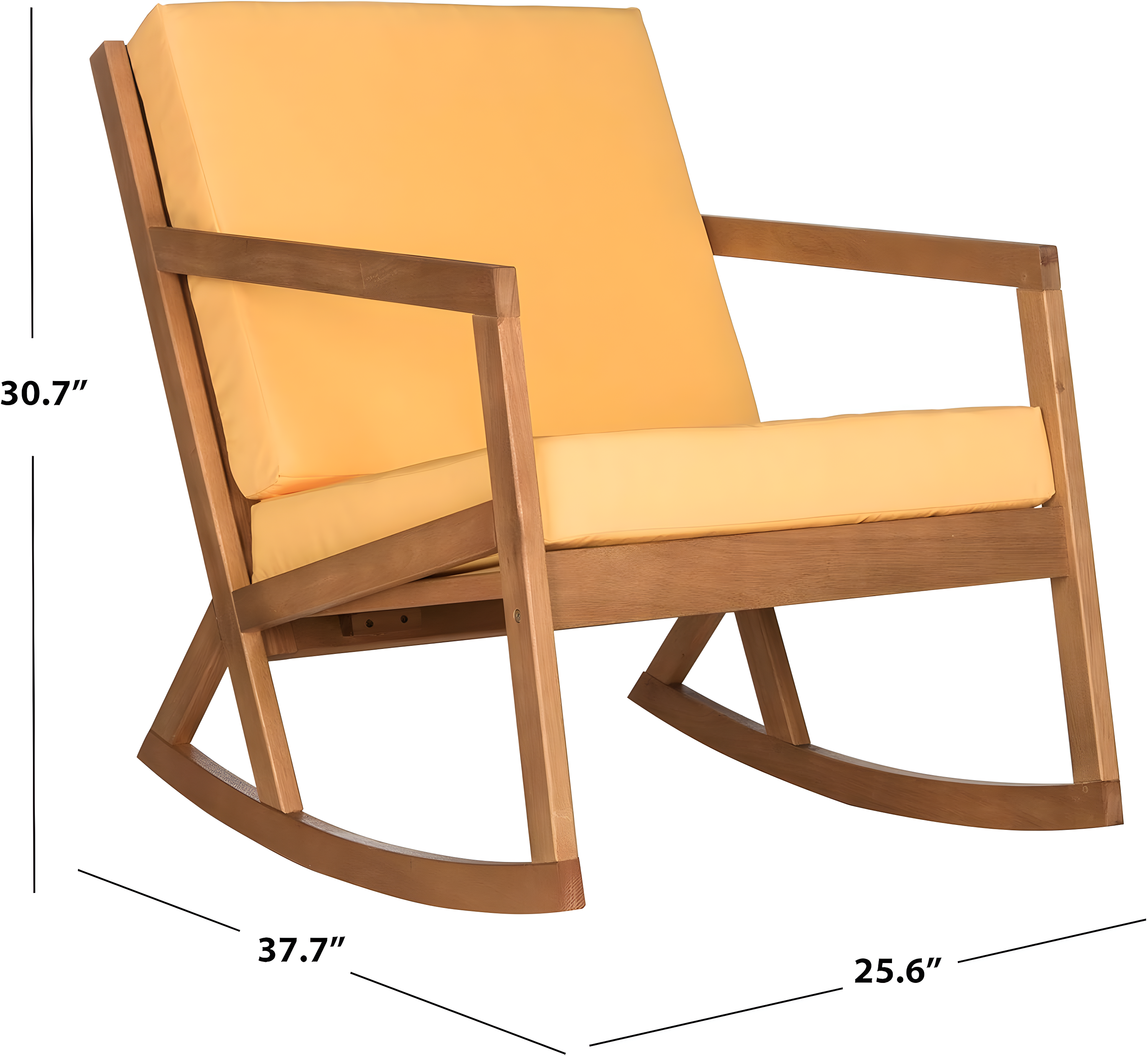 Vernon Rocking Chair Indoor/Outdoor - PAT7013 - Natural/Yellow - Safavieh